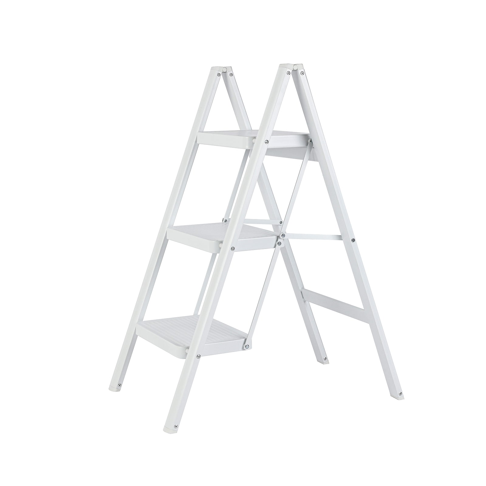 Escalera de 3 Pasos Siavonce  - Capacidad de 330 lb - Blanco - Plegable - XH31797
