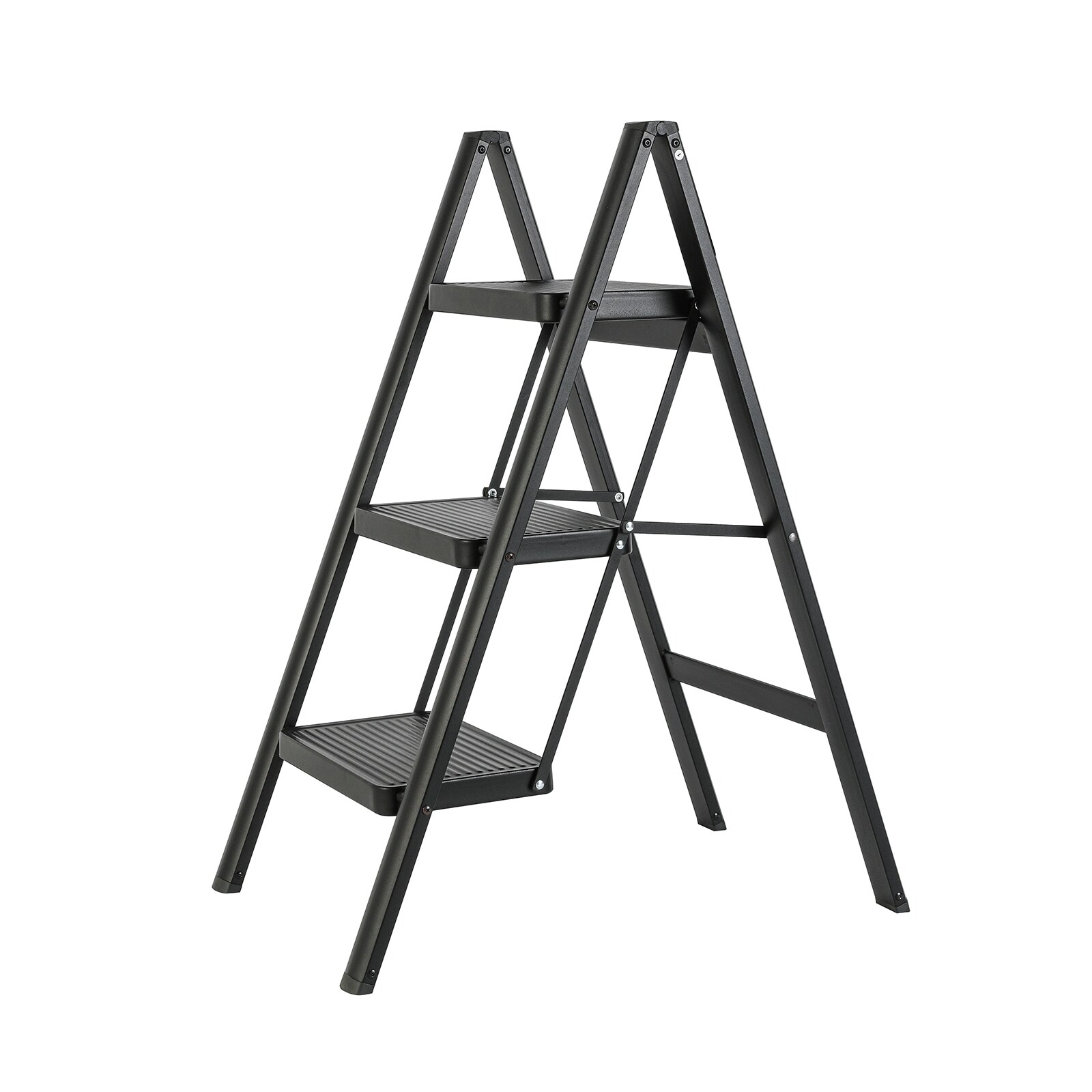 Escalera de 3 Pasos Siavonce con Capacidad de 330 libras en Acero Negro Plegable - Modelo XH06886