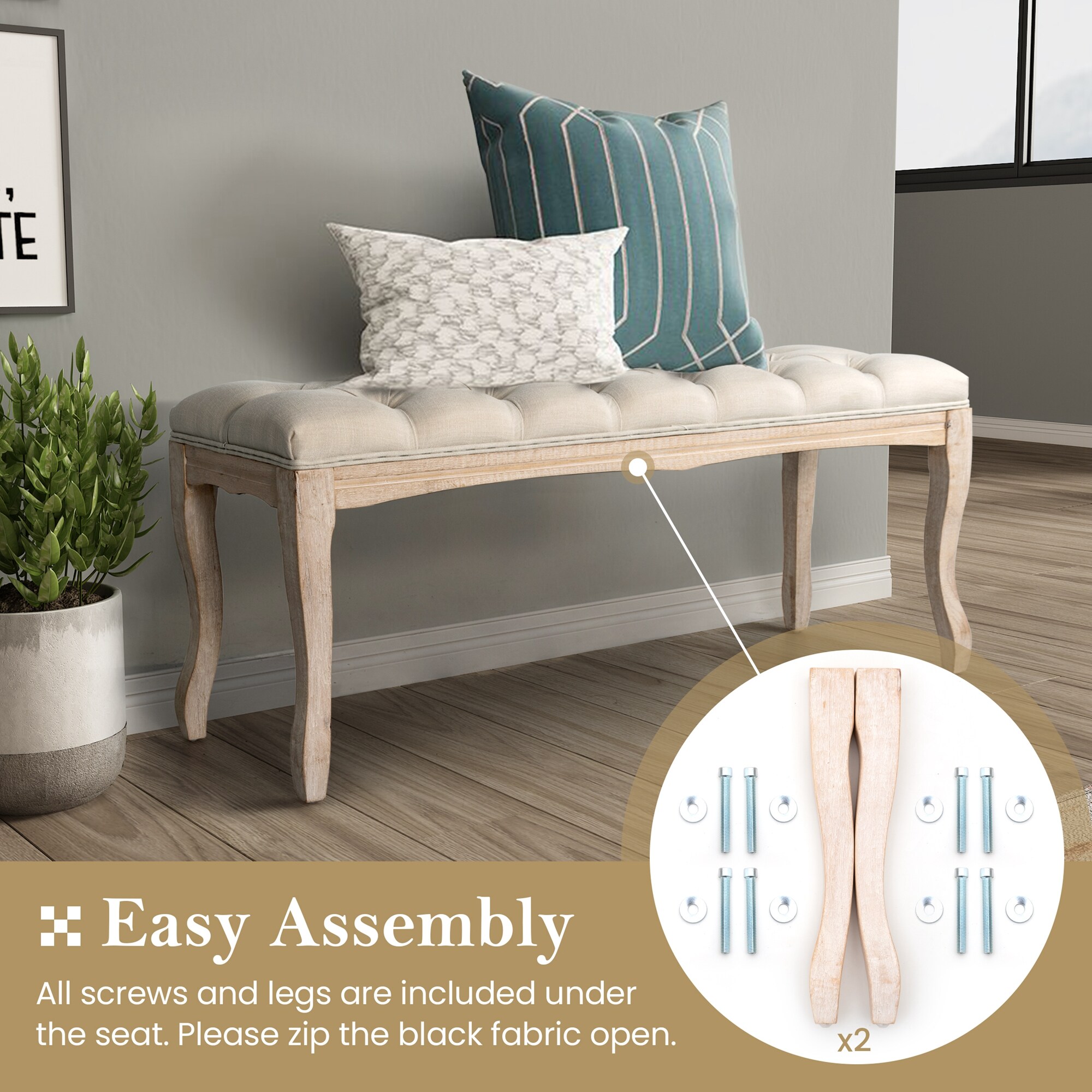 Escalón de madera blanco crema con capacidad de 275 lb de Crestlive Products - Paso de un solo escalón CL-BS001BEI