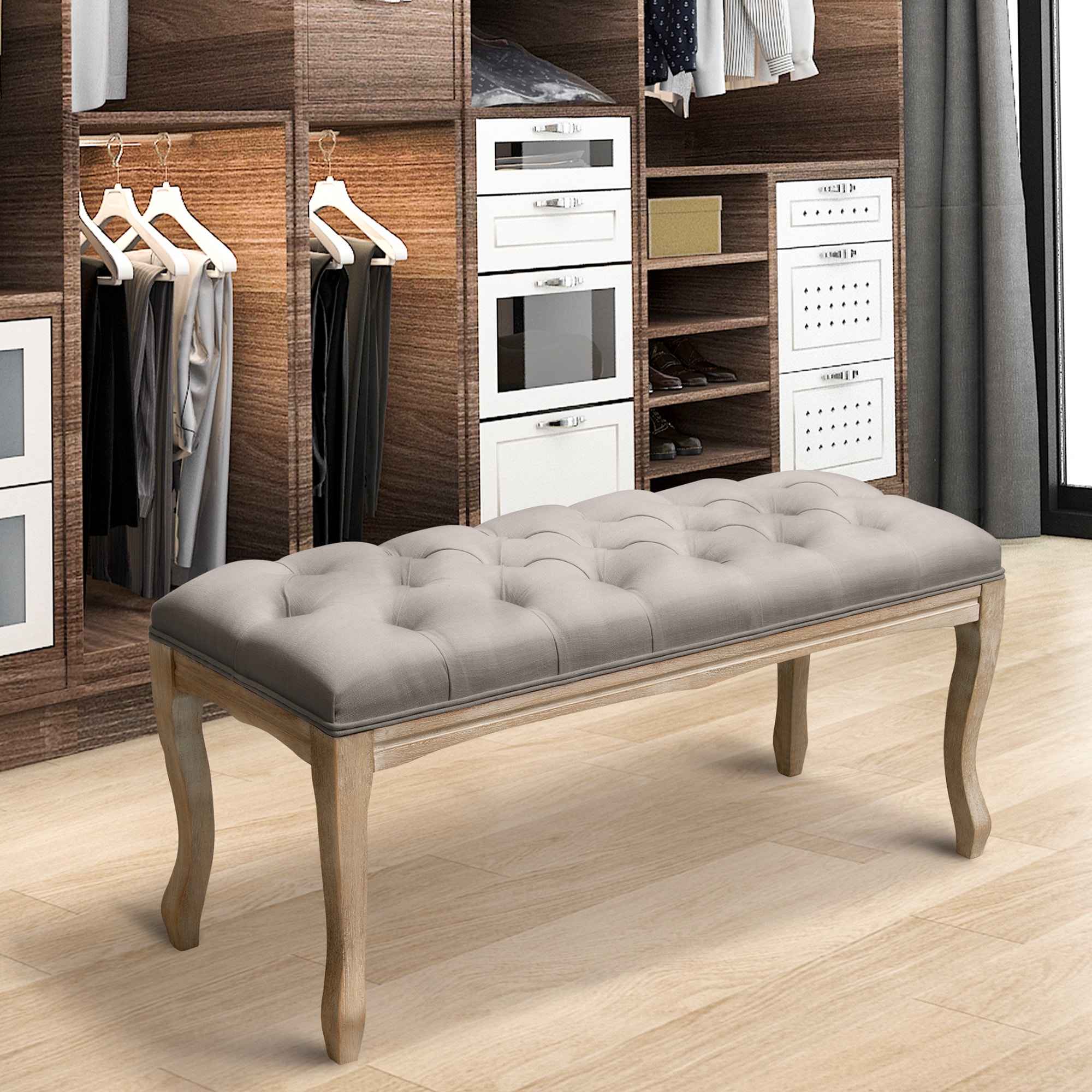 Banquillo de paso de madera gris de capacidad para 275 libras de Crestlive Products 1 Paso CL-BS001GRY
