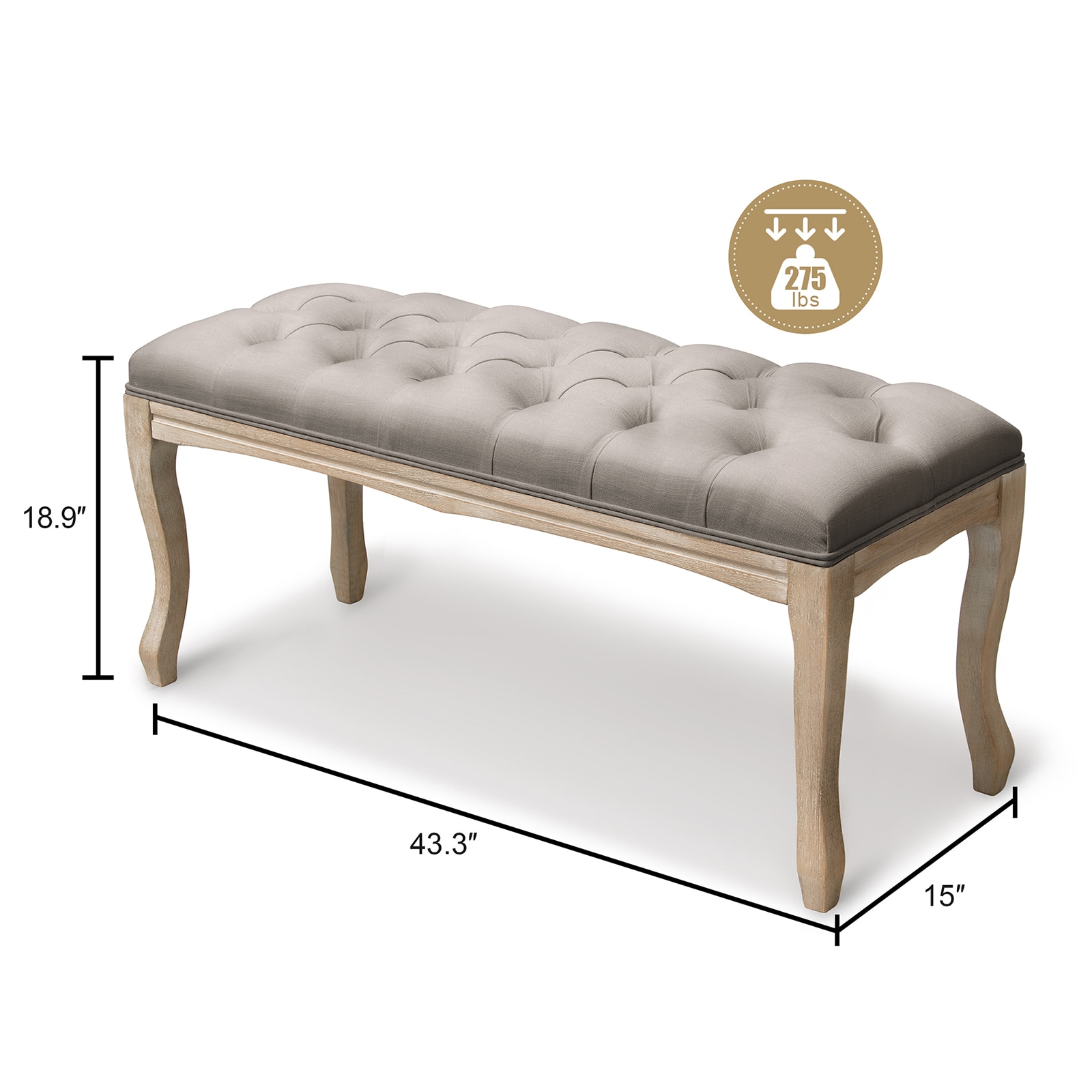 Banquillo de paso de madera gris de capacidad para 275 libras de Crestlive Products 1 Paso CL-BS001GRY