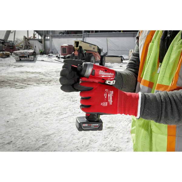 Guantes sumergidos aislados para invierno de Milwaukee Tool, nivel de corte 1 - Talla Mediana (12 pares), Nivel de corte A1, Rojo/Negro - 48-22-8911B