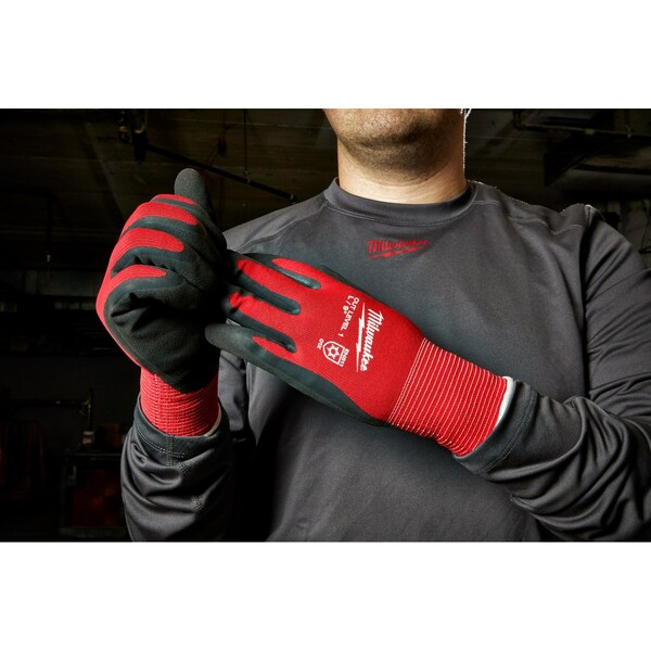 Guantes sumergidos aislados para invierno de Milwaukee Tool, nivel de corte 1 - Talla Mediana (12 pares), Nivel de corte A1, Rojo/Negro - 48-22-8911B