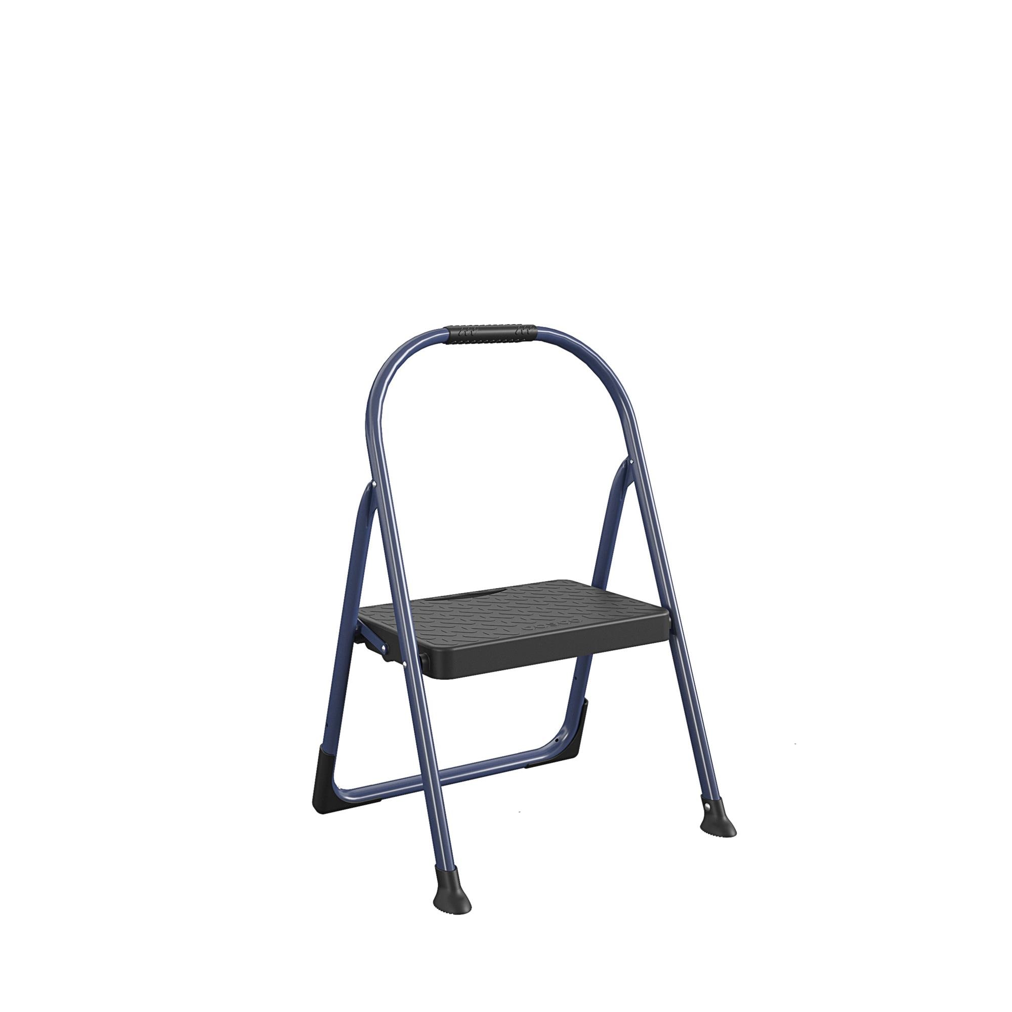 Escalón plegable de acero azul con capacidad de 225 libras de Cosco 11248NVY1E