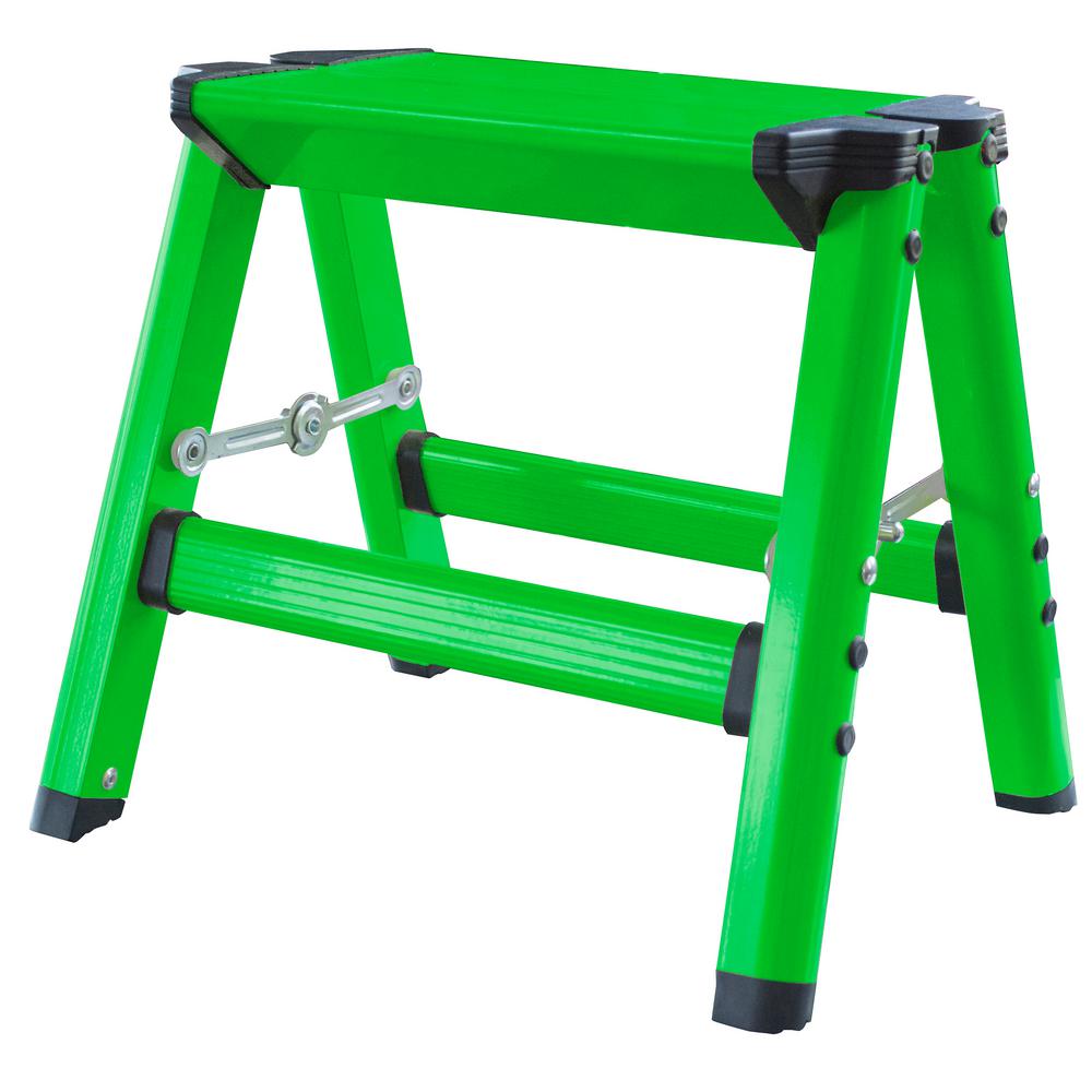 Banquito Plegable de Aluminio Verde con Capacidad de 325 lb en un Paso de AmeriHome