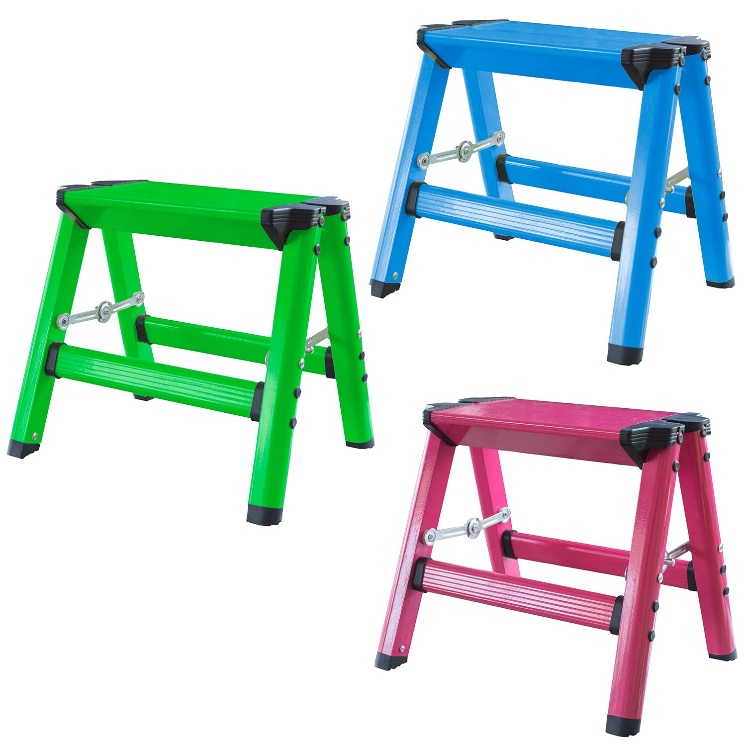 Banquito Plegable de Aluminio Verde con Capacidad de 325 lb en un Paso de AmeriHome