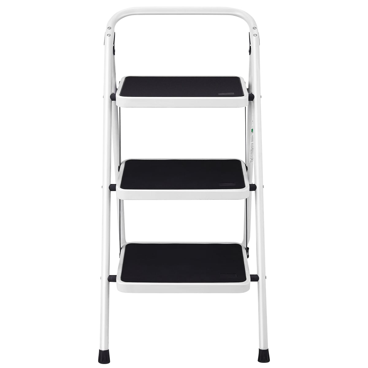 Taburete Plegable de Acero Negro WELLFOR 3.01 con Capacidad de 330 lbs. - Paso de 3 Peldaños TL-HGY-35248