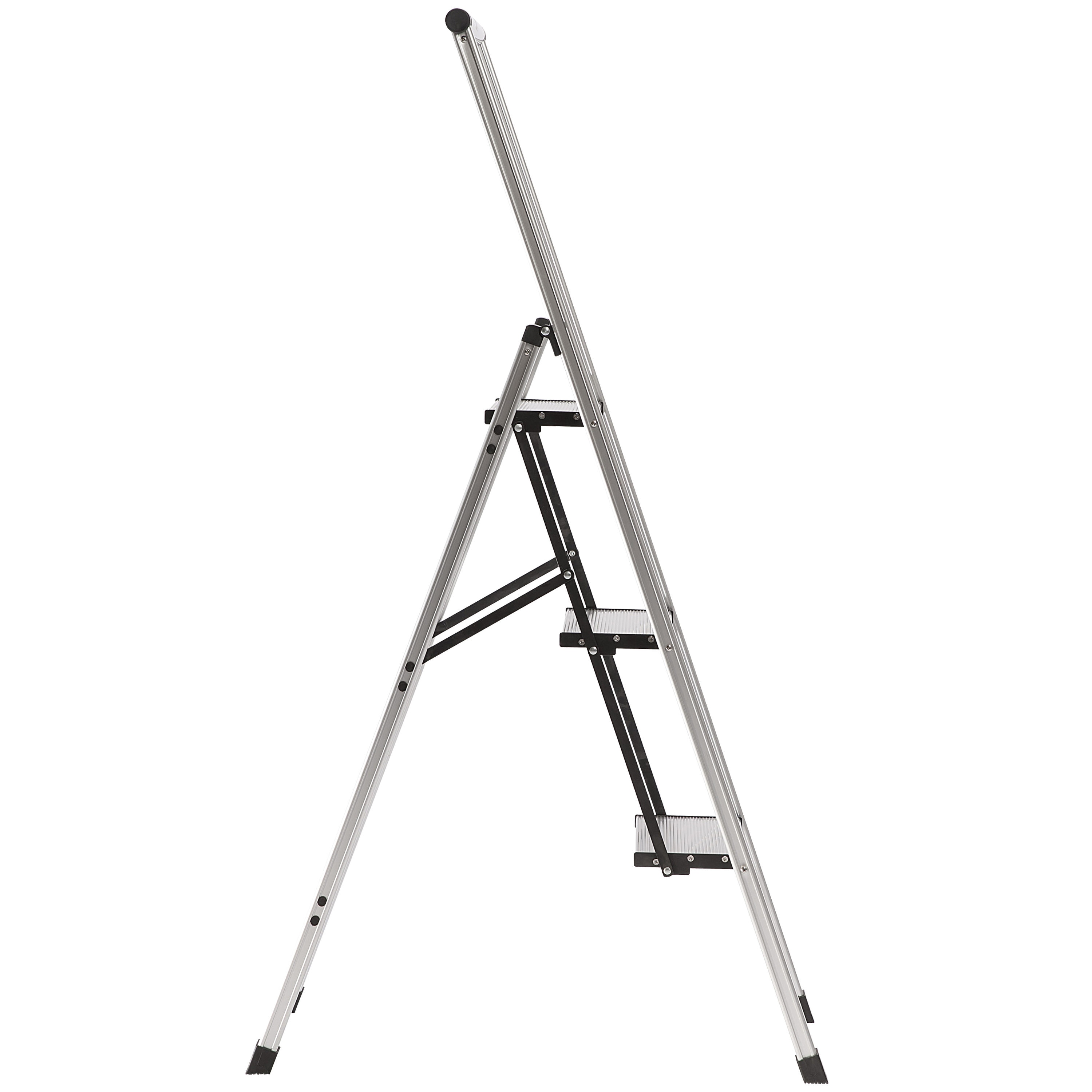 Escalera plegable de aluminio plateado Xtend+Climb SLIMLINE de 3 peldaños con capacidad de 250 libras. (SL3H LIGHT ALUMINUM)