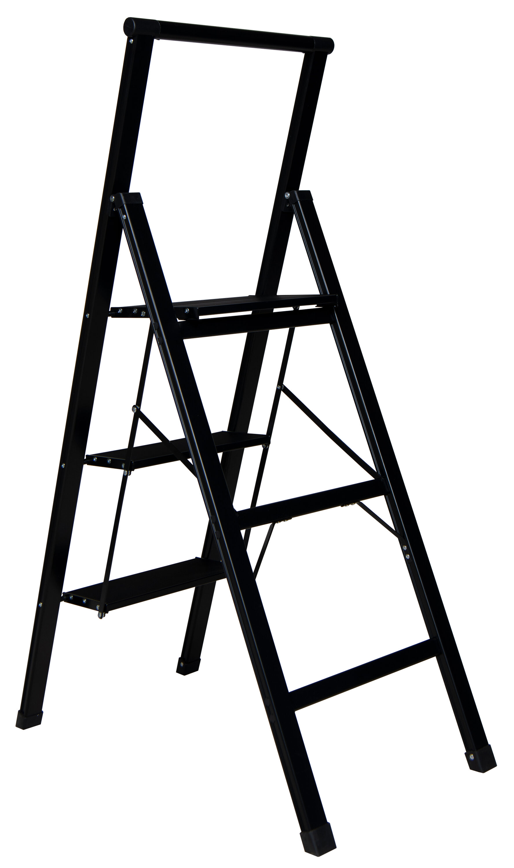 Taburete Plegable de Aluminio Negro de 3 Pasos Xtend+Climb SLIMLINE con Capacidad de 250 libras 200-003MBK
