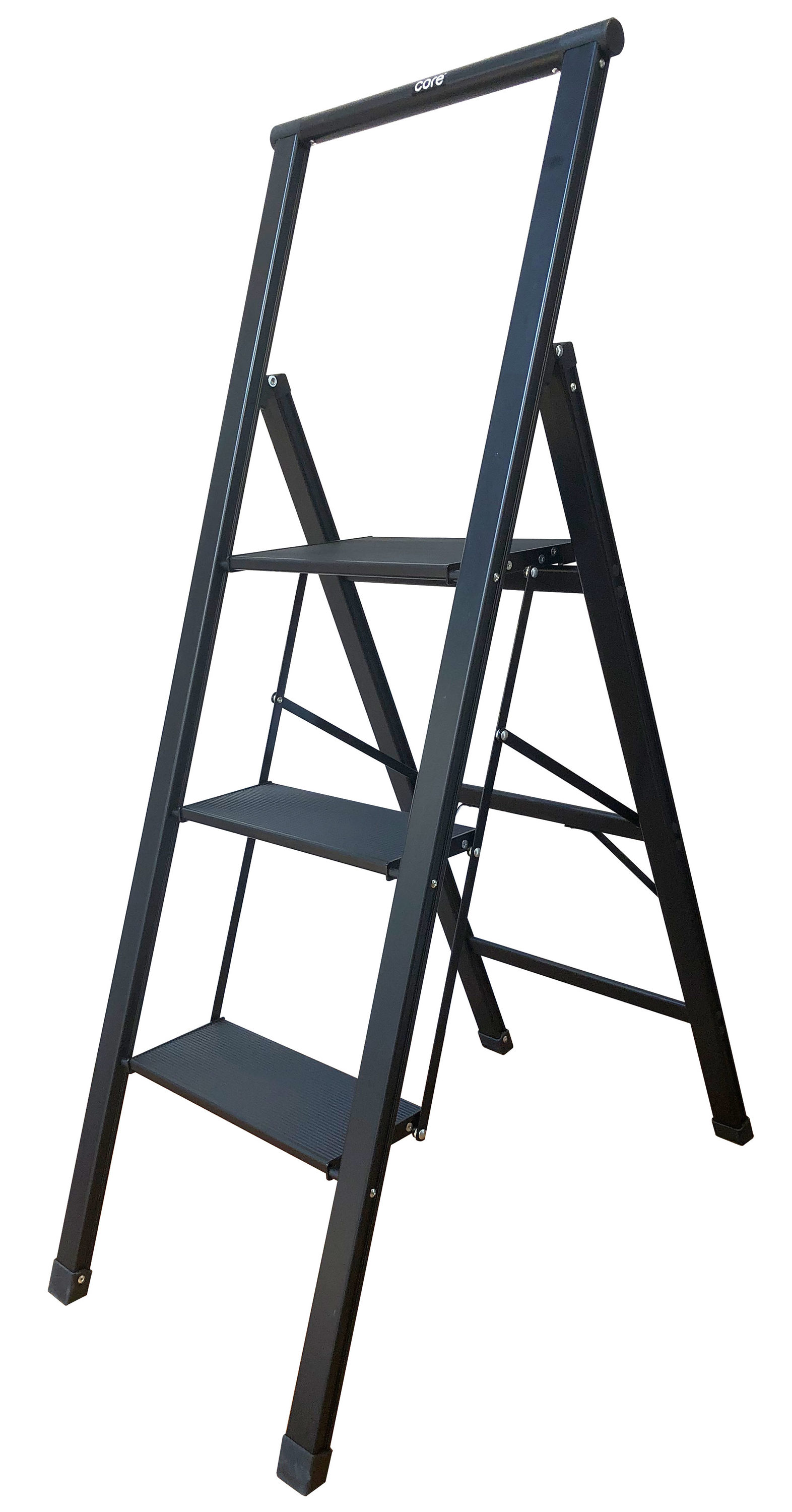 Taburete Plegable de Aluminio Negro de 3 Pasos Xtend+Climb SLIMLINE con Capacidad de 250 libras 200-003MBK