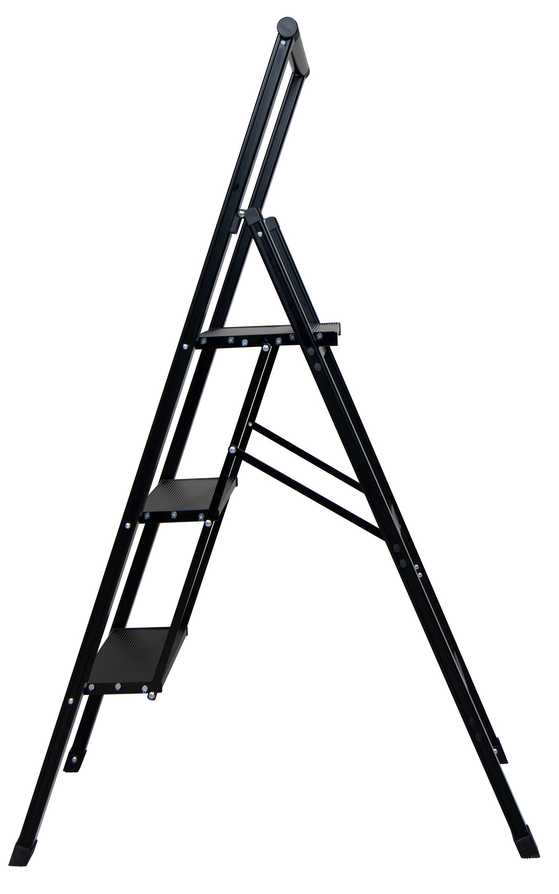 Taburete Plegable de Aluminio Negro de 3 Pasos Xtend+Climb SLIMLINE con Capacidad de 250 libras 200-003MBK