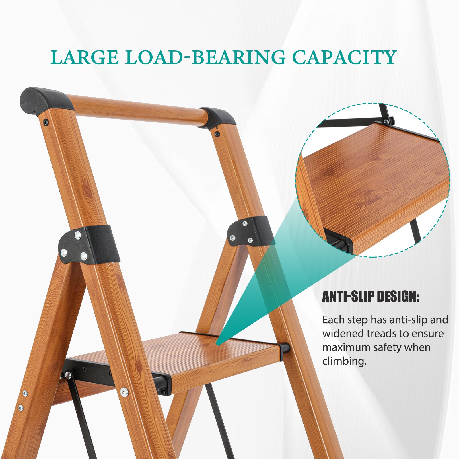 Banquito Plegable de Aluminio Marrón con Capacidad de 330 lb Maocao Hoom 4-Pasos GBK-C-FT01Y