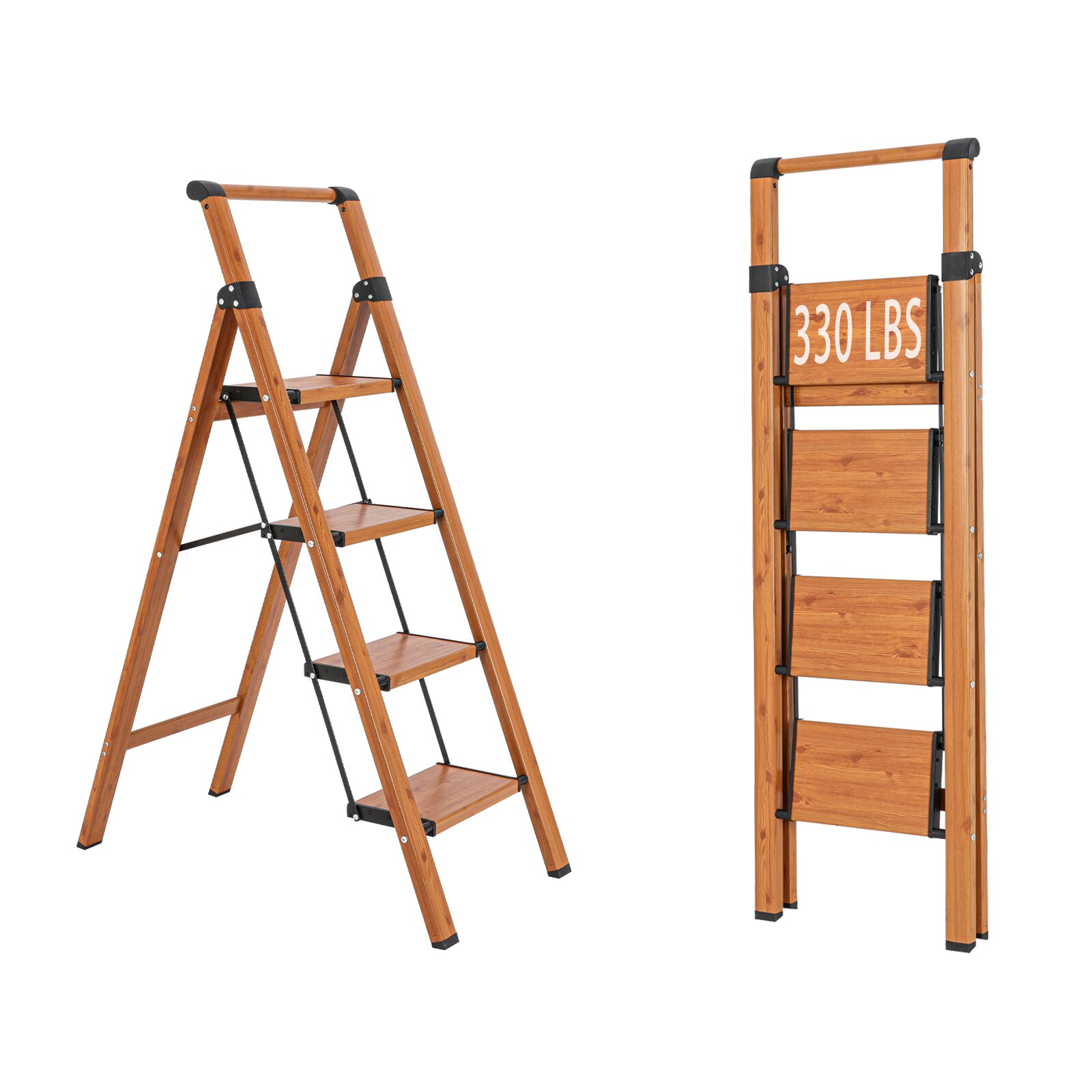 Banquito Plegable de Aluminio Marrón con Capacidad de 330 lb Maocao Hoom 4-Pasos GBK-C-FT01Y