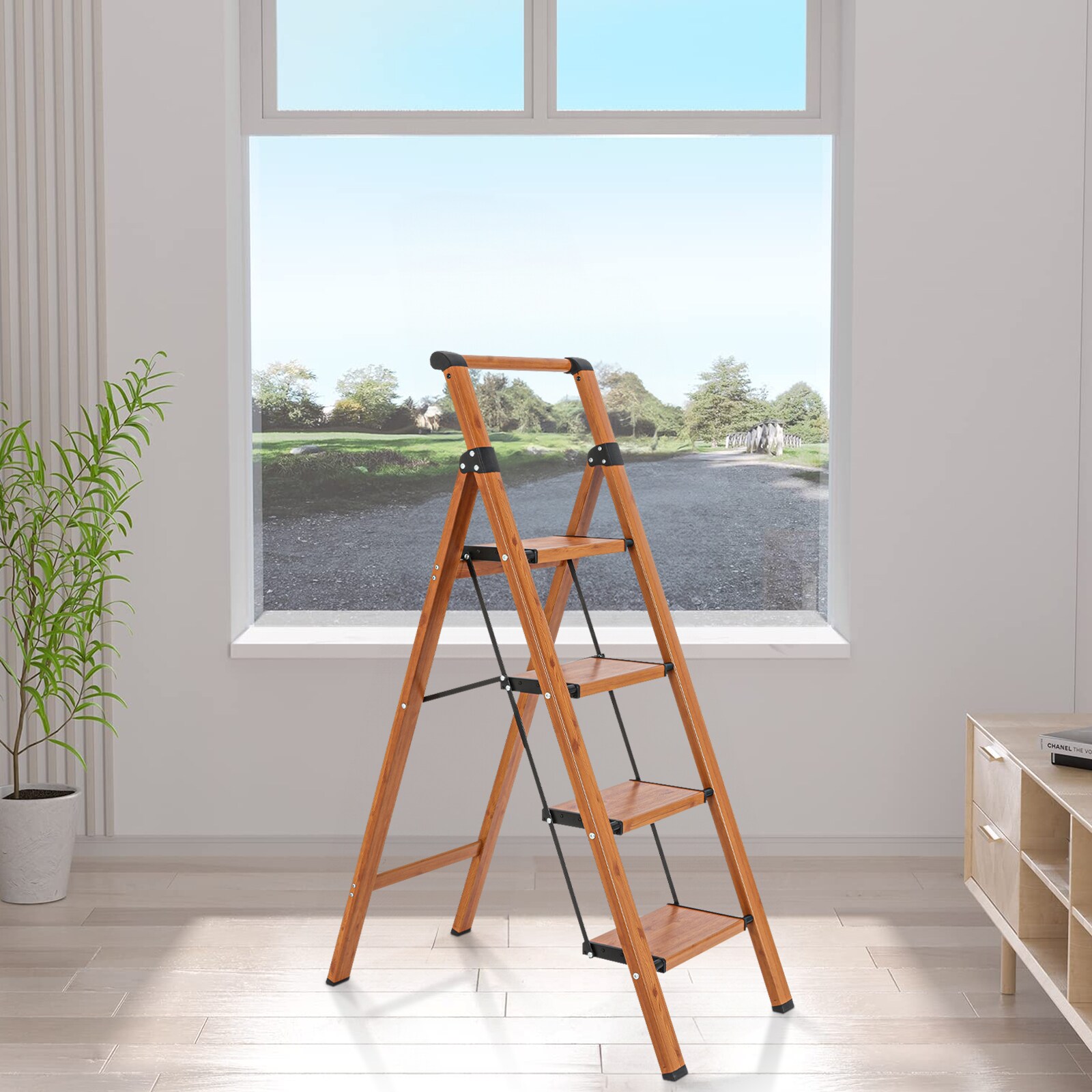 Banquito Plegable de Aluminio Marrón con Capacidad de 330 lb Maocao Hoom 4-Pasos GBK-C-FT01Y