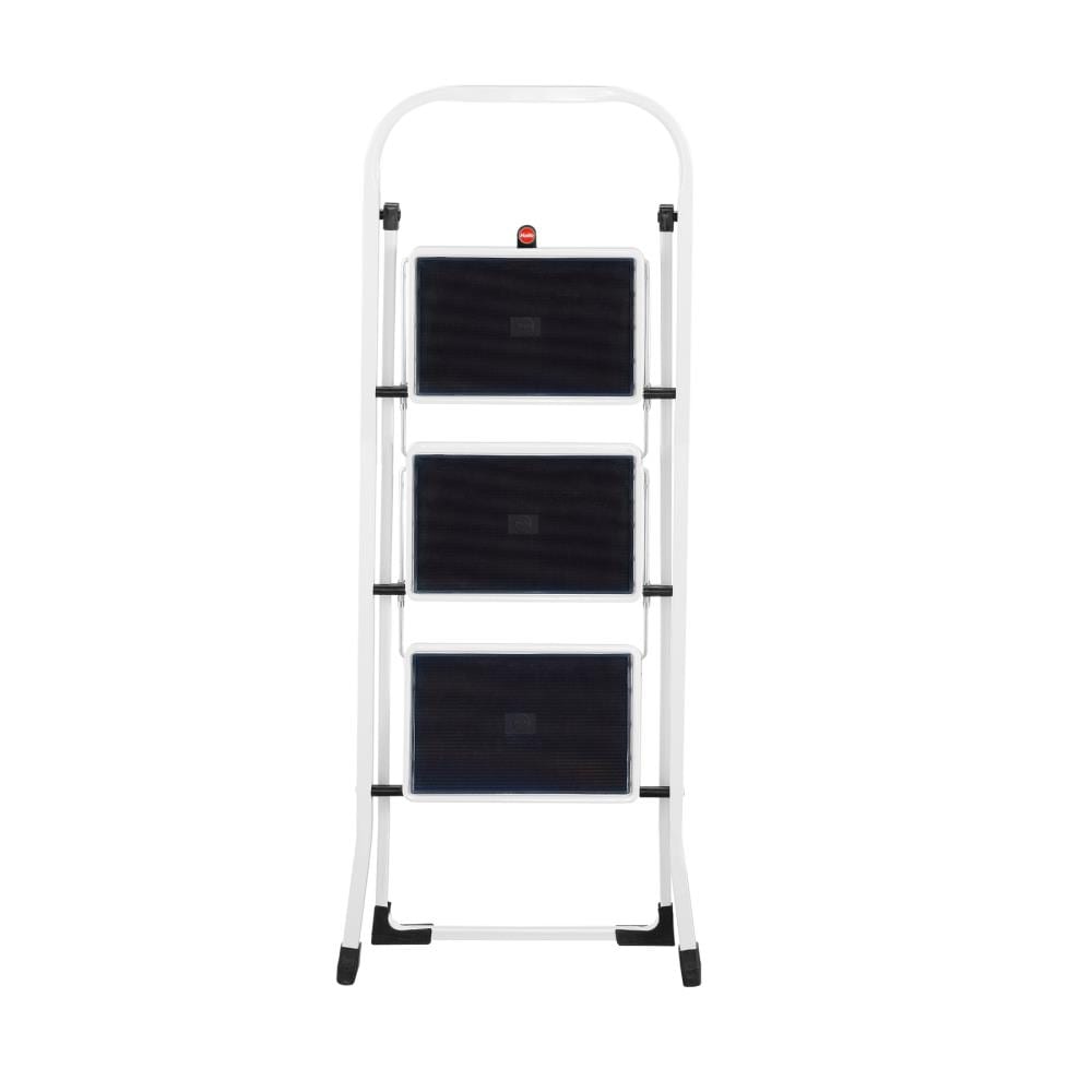 Escalera plegable de acero blanco con capacidad de 330 lbs. de 3 peldaños Hailo 9204015096