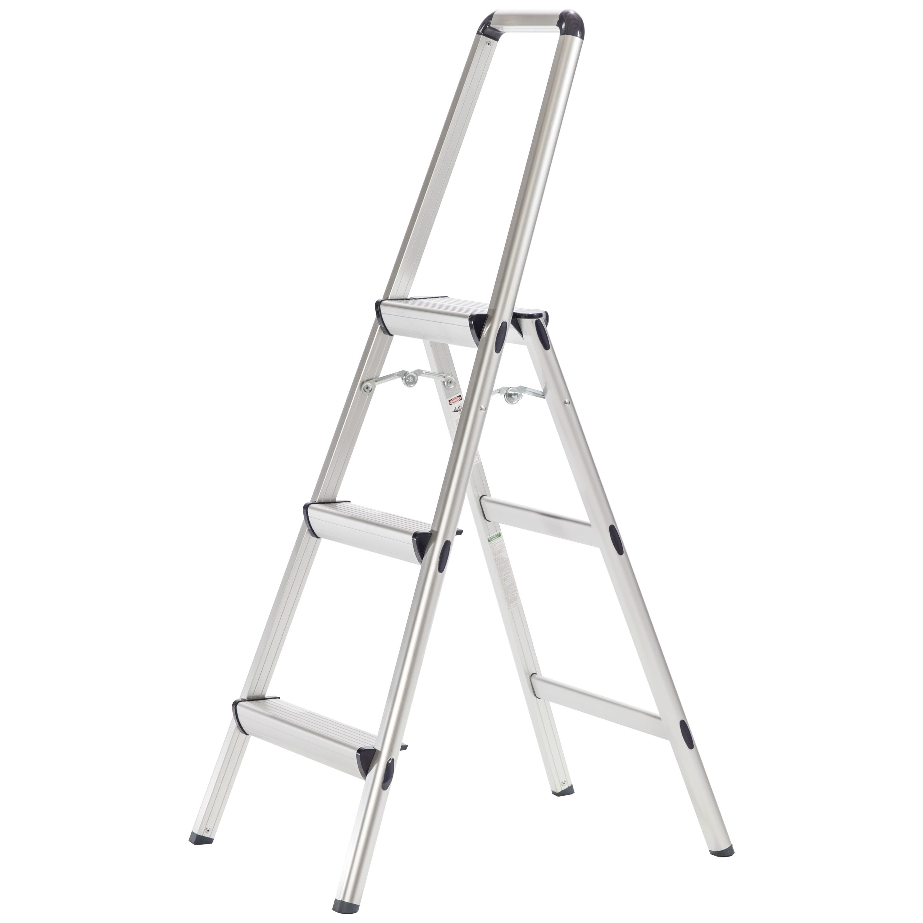 Escalonera Plegable de Aluminio Plateado Xtend+Climb Serie FT de 3 Peldaños con Capacidad de 225 lbs.