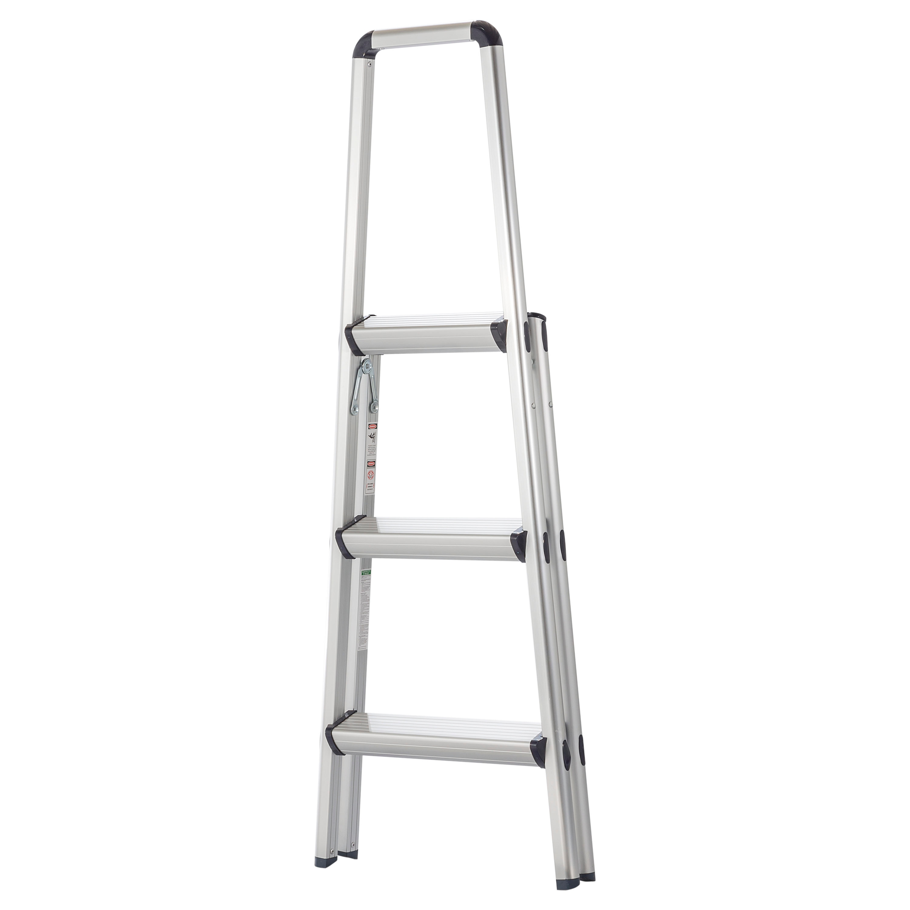Escalonera Plegable de Aluminio Plateado Xtend+Climb Serie FT de 3 Peldaños con Capacidad de 225 lbs.