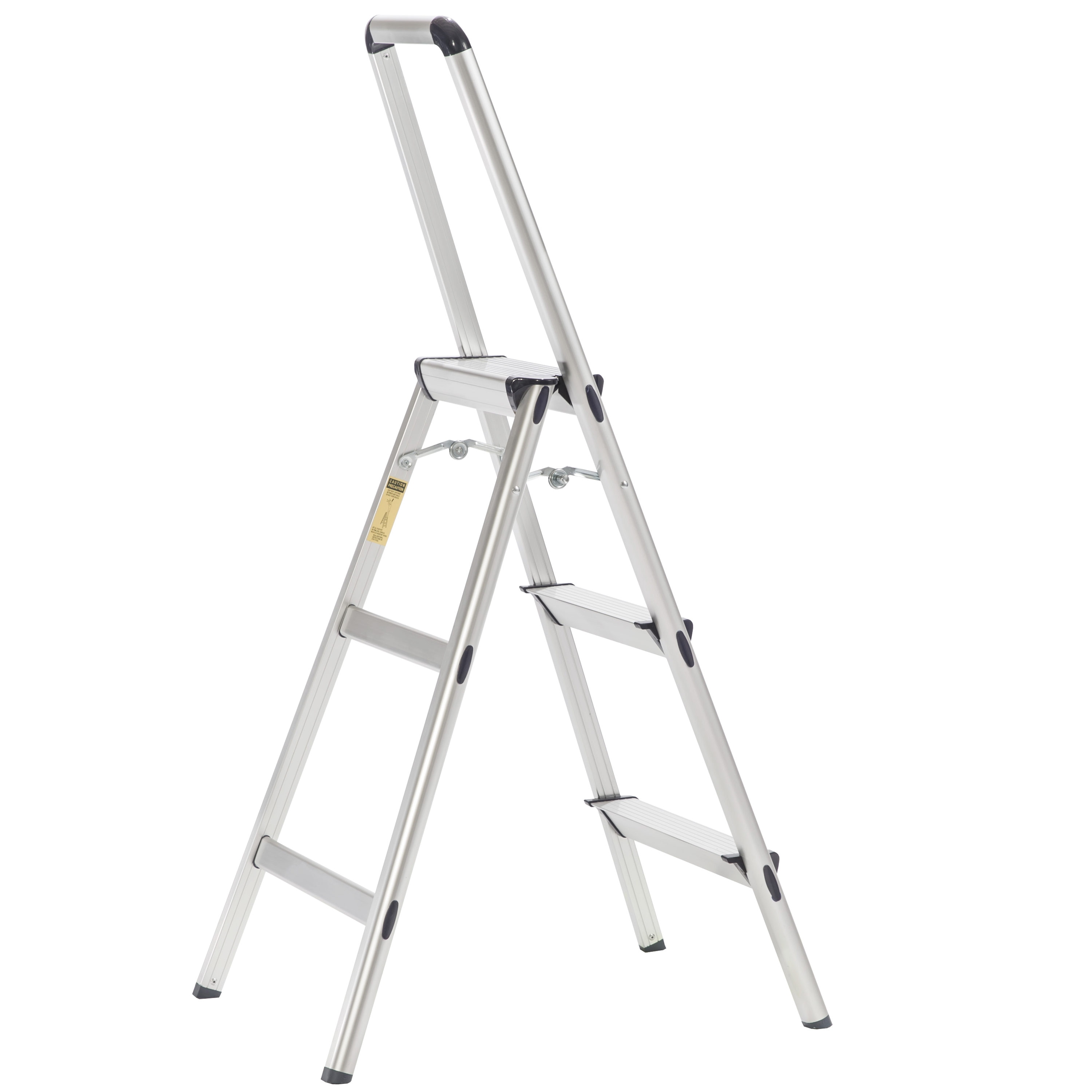 Escalonera Plegable de Aluminio Plateado Xtend+Climb Serie FT de 3 Peldaños con Capacidad de 225 lbs.