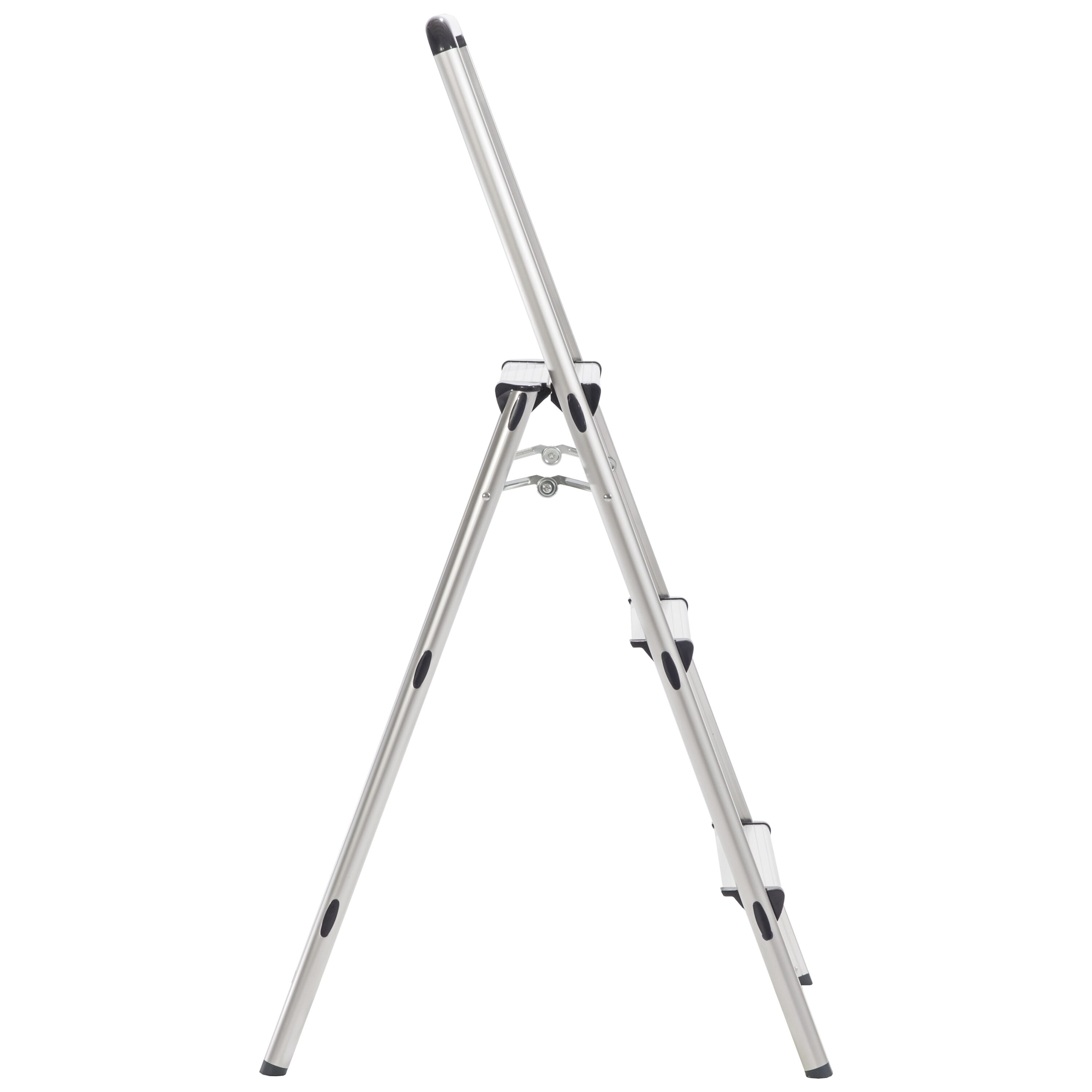 Escalonera Plegable de Aluminio Plateado Xtend+Climb Serie FT de 3 Peldaños con Capacidad de 225 lbs.