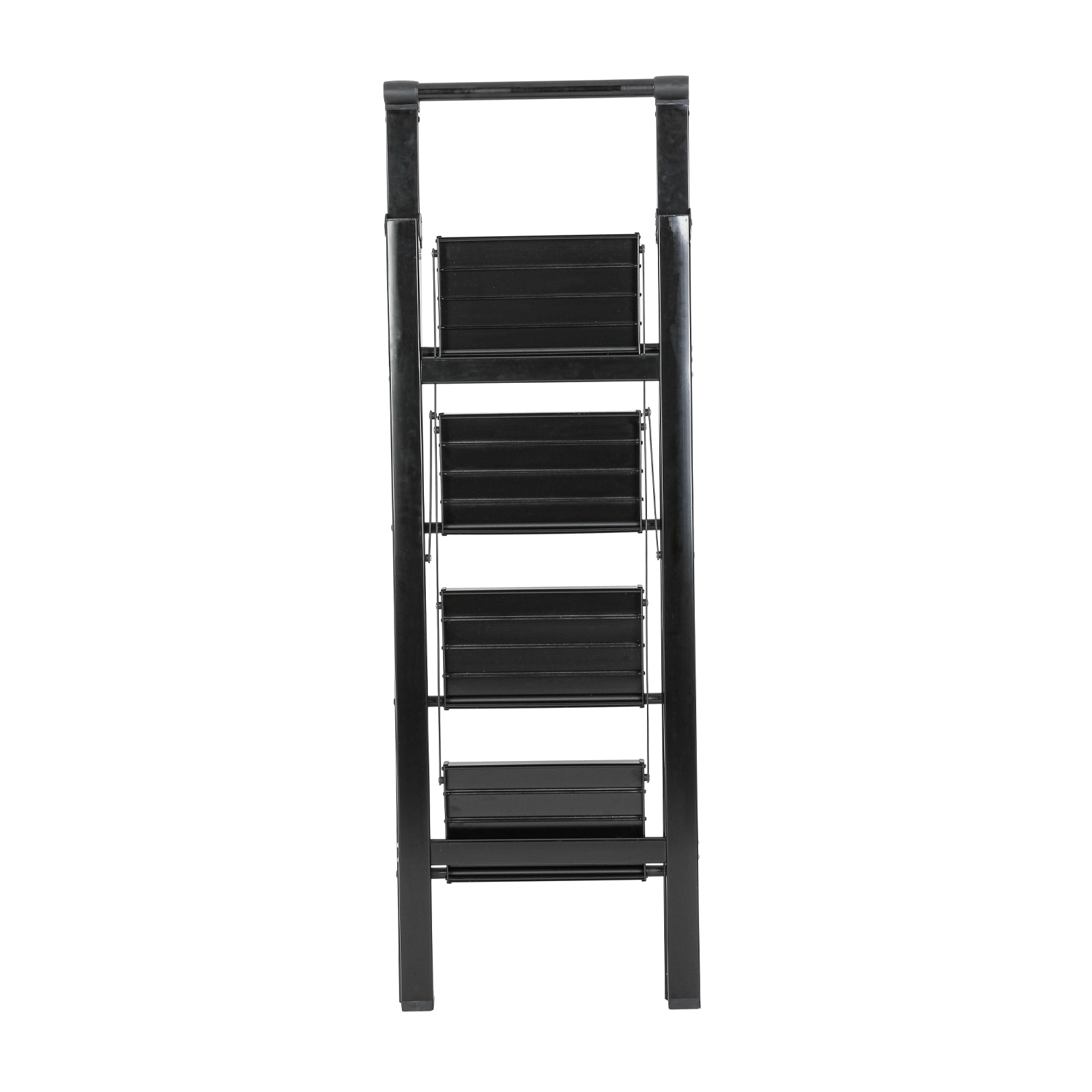 Escalón plegable de aluminio negro con capacidad de 330 libras Maocao Hoom de 4 pasos BH171333B.