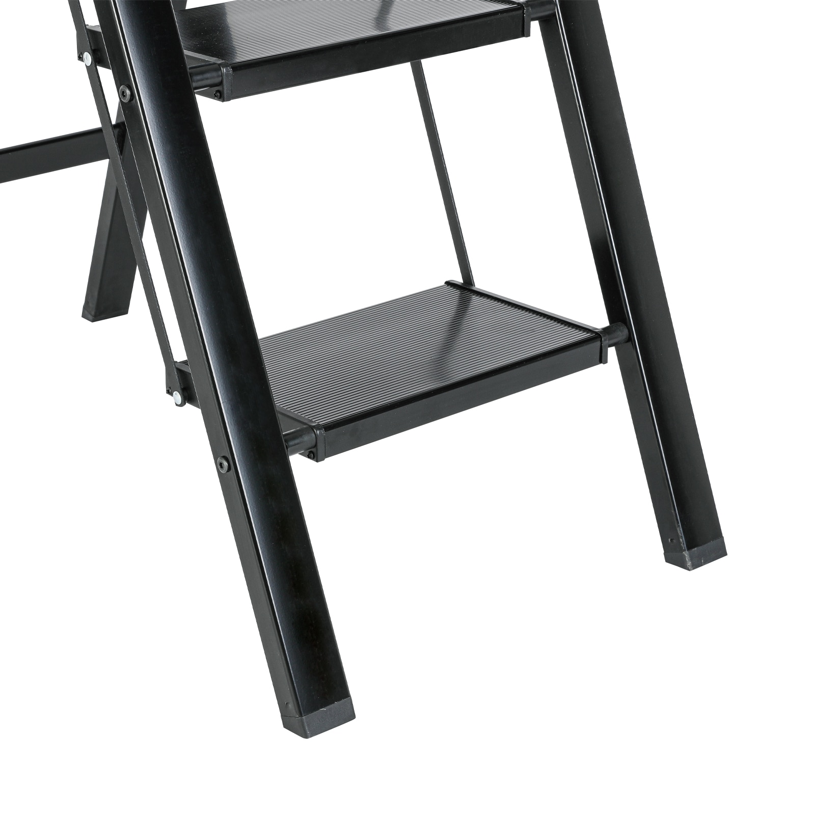 Escalón plegable de aluminio negro con capacidad de 330 libras Maocao Hoom de 4 pasos BH171333B.