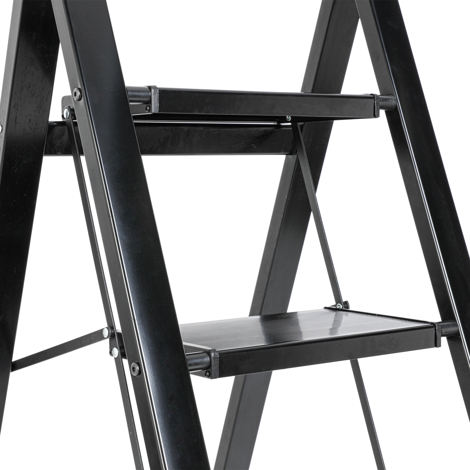 Escalón plegable de aluminio negro con capacidad de 330 libras Maocao Hoom de 4 pasos BH171333B.