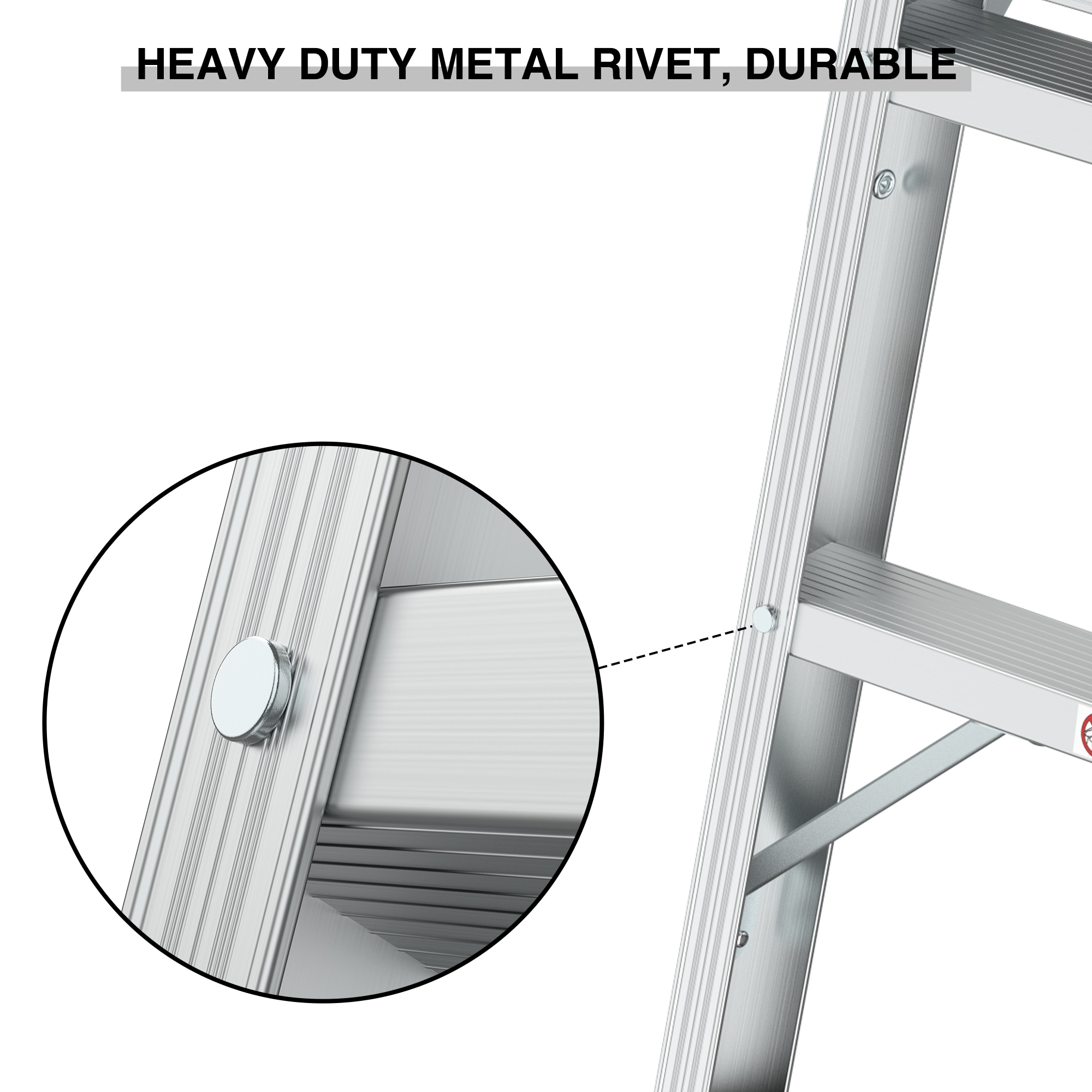 Escalón Plegable de Aluminio Plateado con Capacidad de 225 libras Kahomvis DATI-QPW1-4572