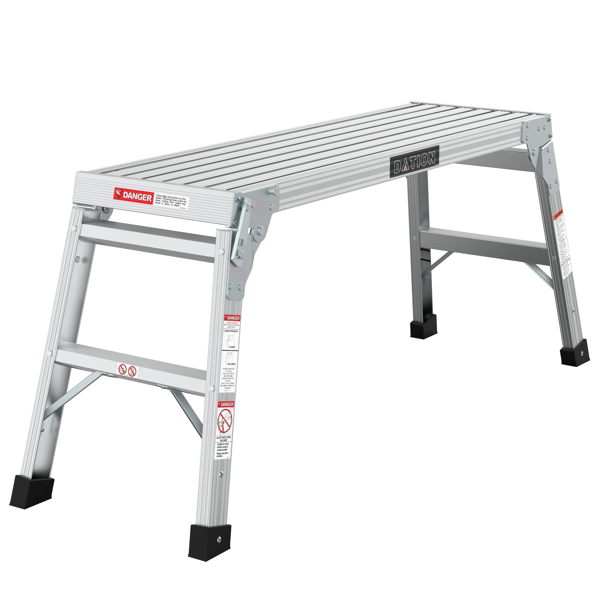 Escalón Plegable de Aluminio Plateado con Capacidad de 225 libras Kahomvis DATI-QPW1-4572