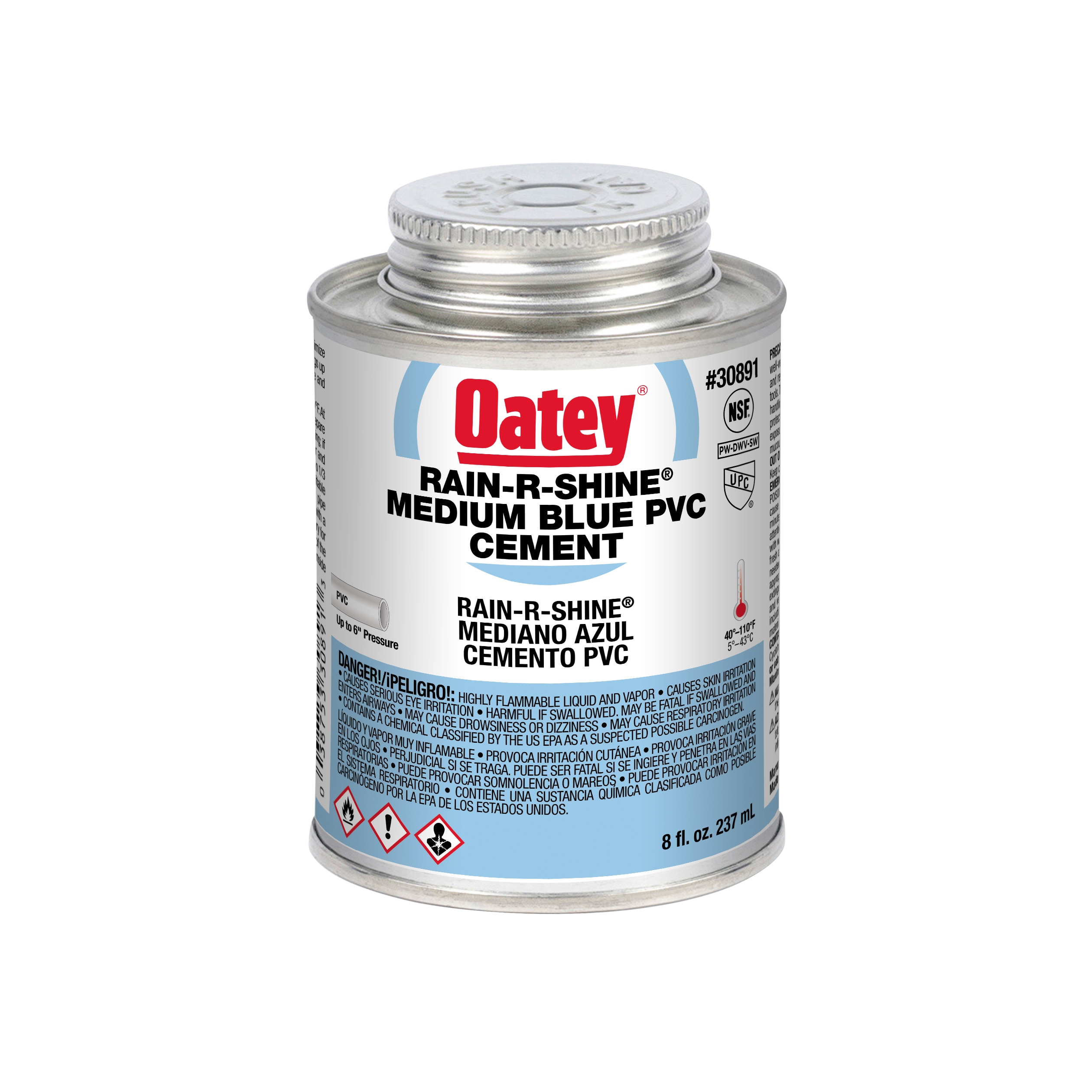 Cemento PVC azul Rain-R-Shine de 8 oz Oatey 30891L
