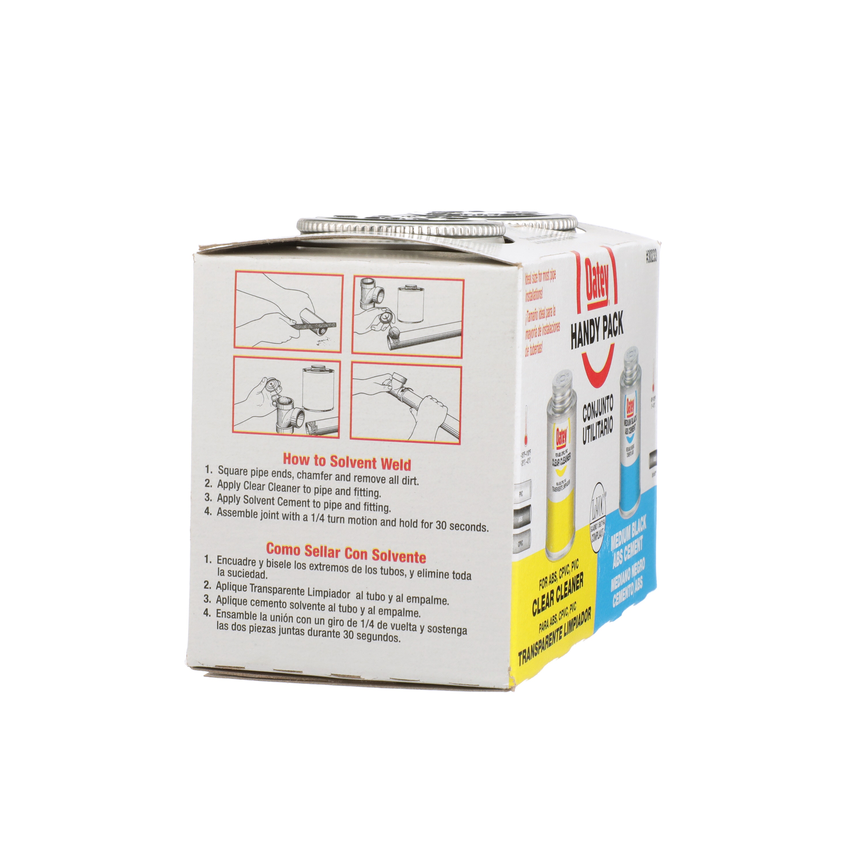 Oatey Paquete práctico de 8 oz de cemento y limpiador ABS transparente y negro 30233L