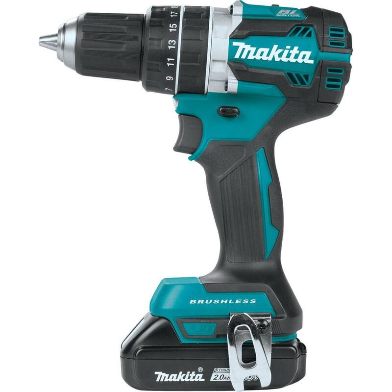 Kit de Taladro-Martillo Inalámbrico Brushless Compacto de 1/2 pulgadas de Ion de Litio LXT de 18V de Makita con (2) Baterías de 2.0Ah, Cargador y Bolsa - XPH12R