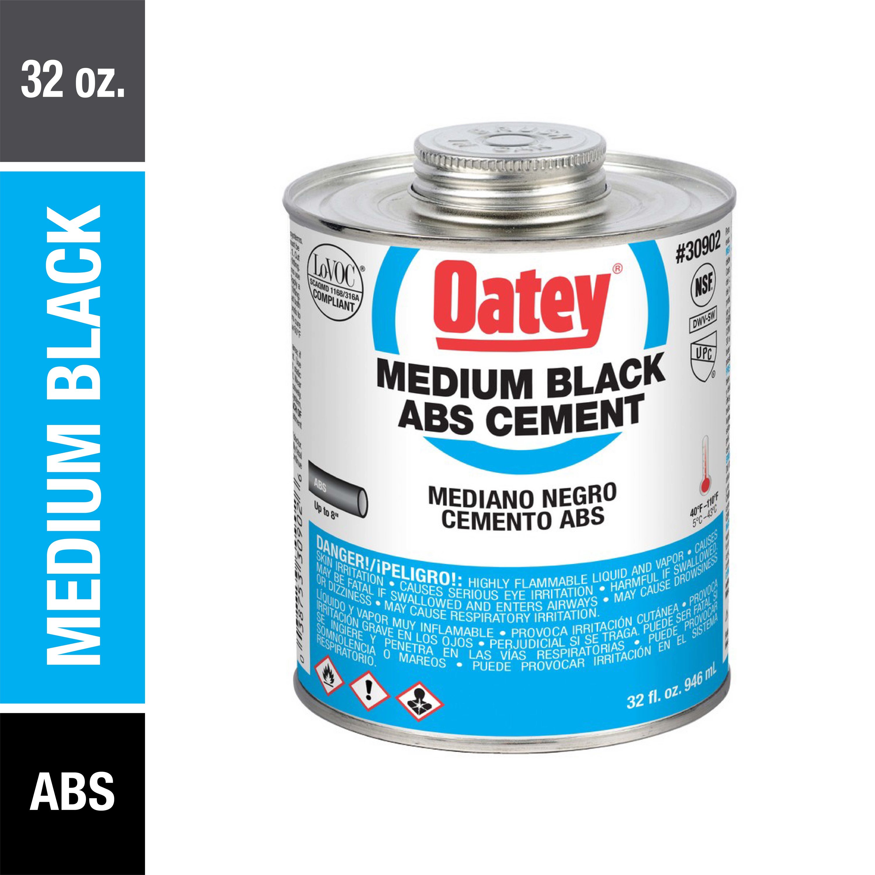 Cemento ABS negro de 32 onzas Oatey 30902L