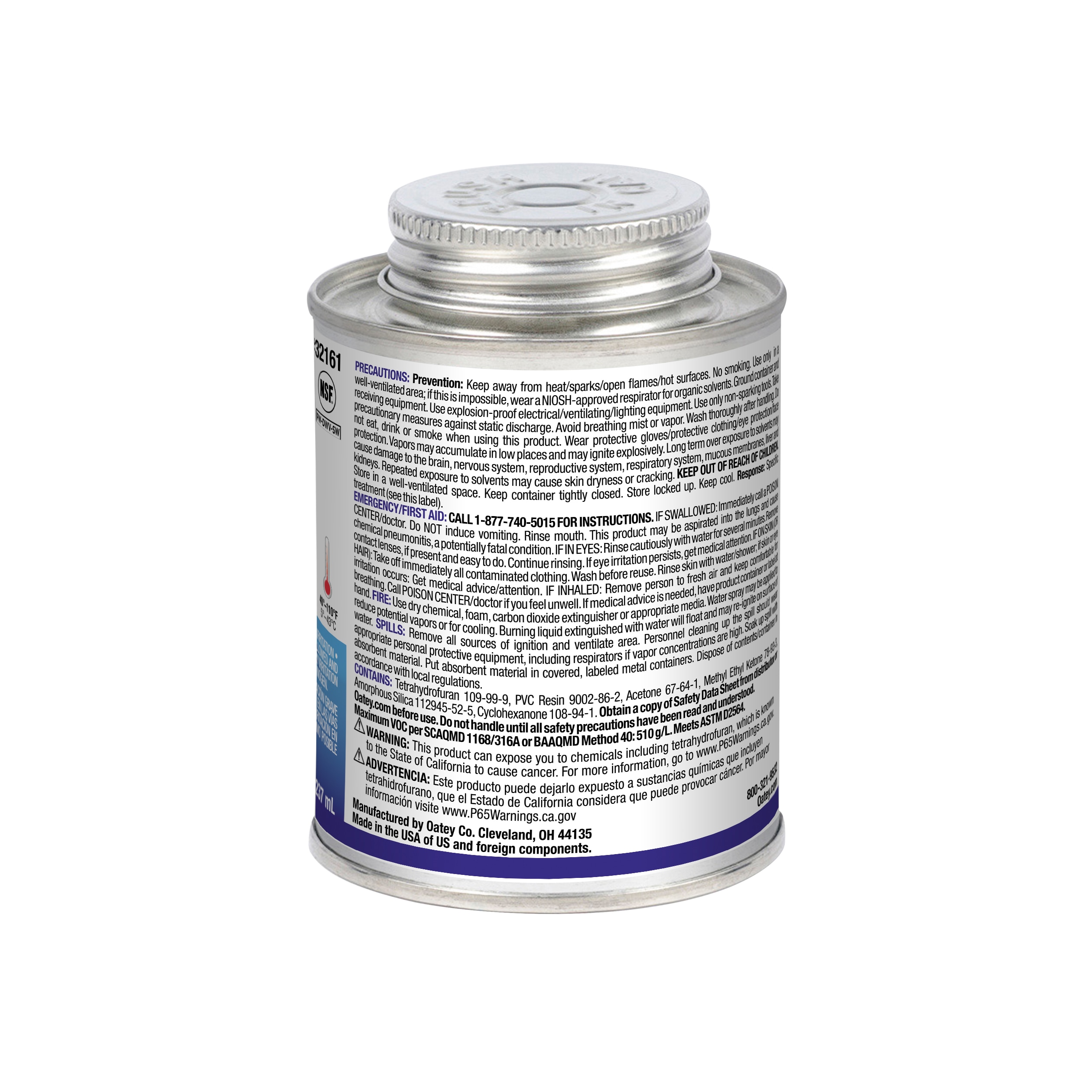 Cemento PVC Azul de 8 oz Oatey Blue Lava