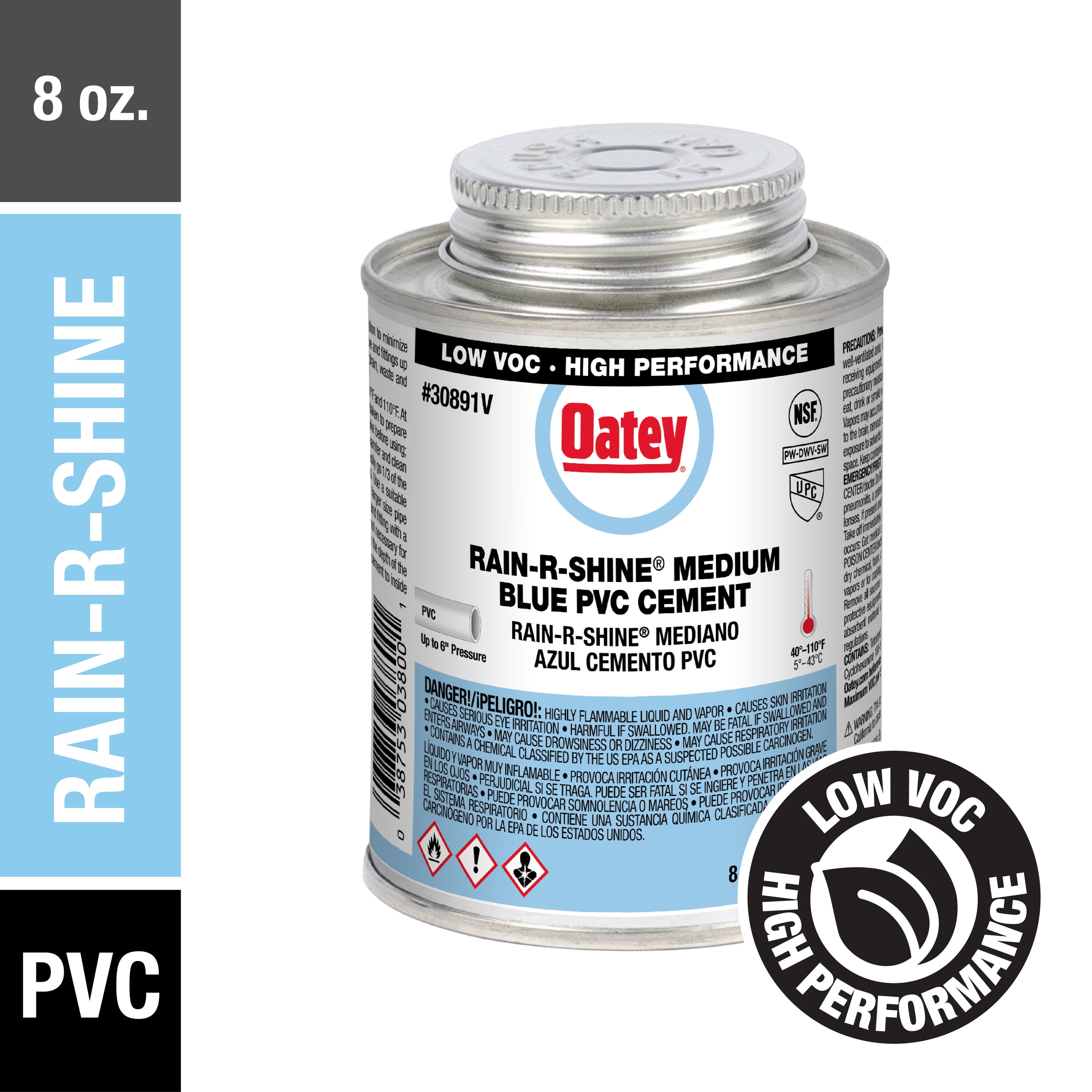 Cemento PVC Azul Oatey Rain-R-Shine de 8 onzas 30891LV