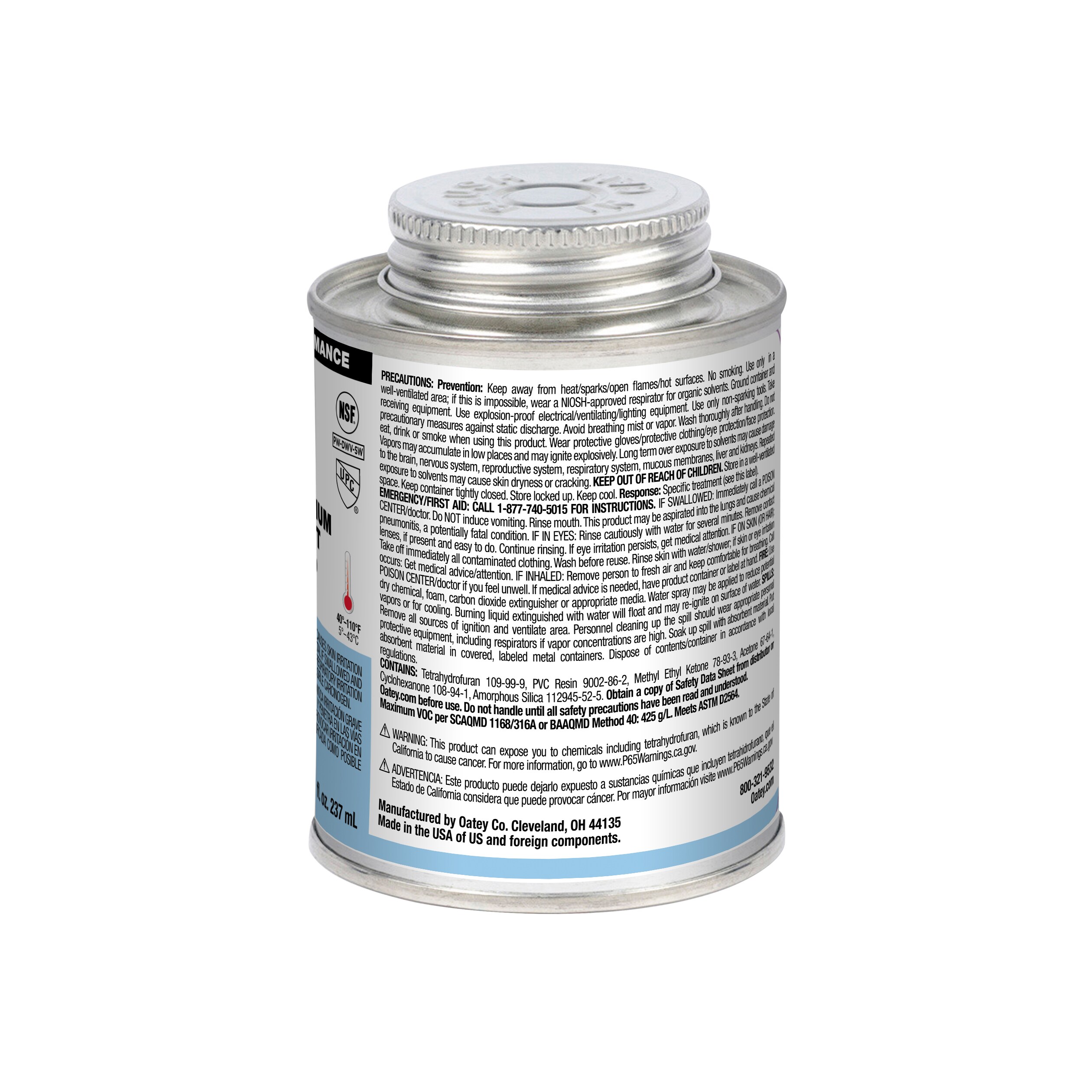 Cemento PVC Azul Oatey Rain-R-Shine de 8 onzas 30891LV