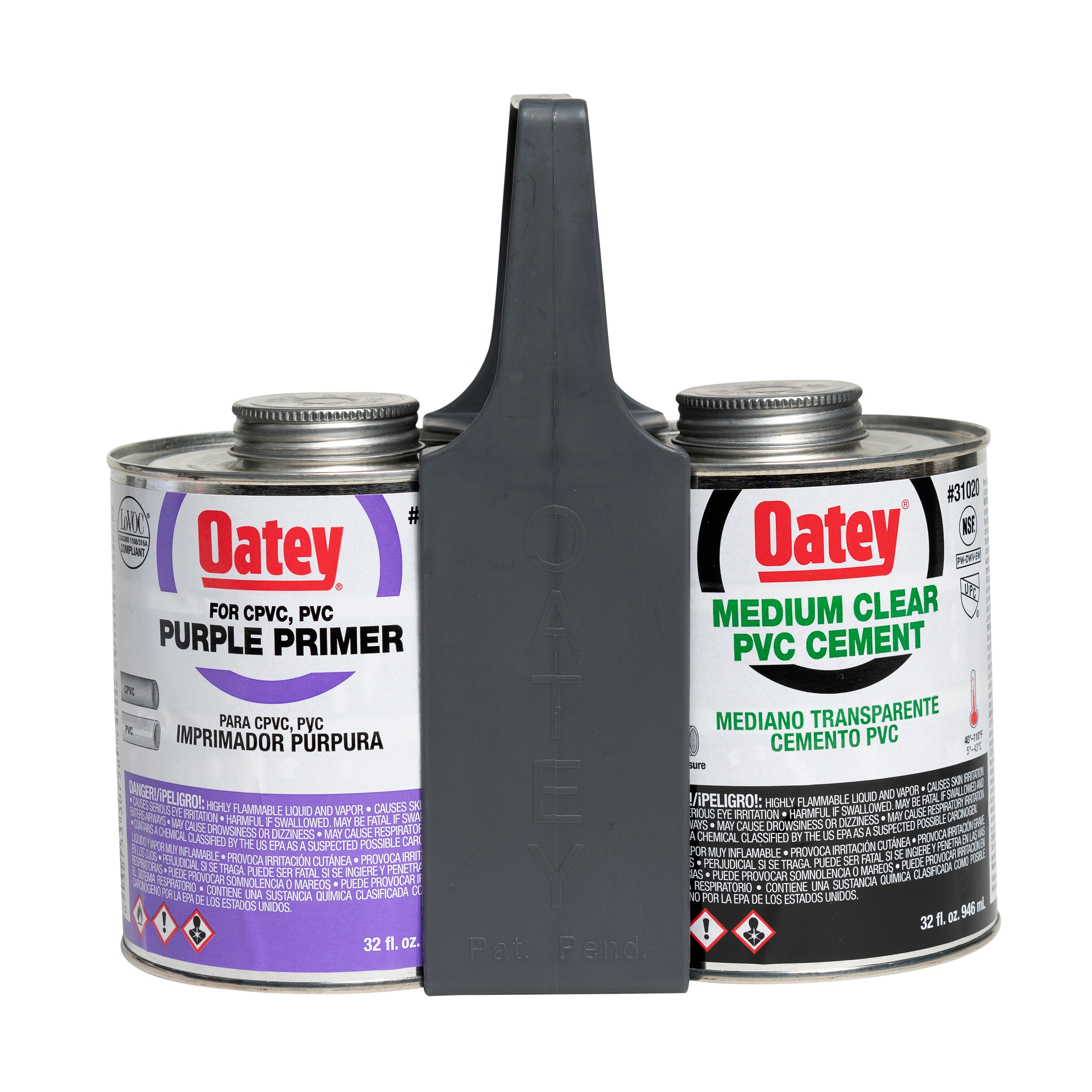 Soporte para bote de cemento Oatey 32 onzas líquidas gris Cemento multiusos y primer 31250L