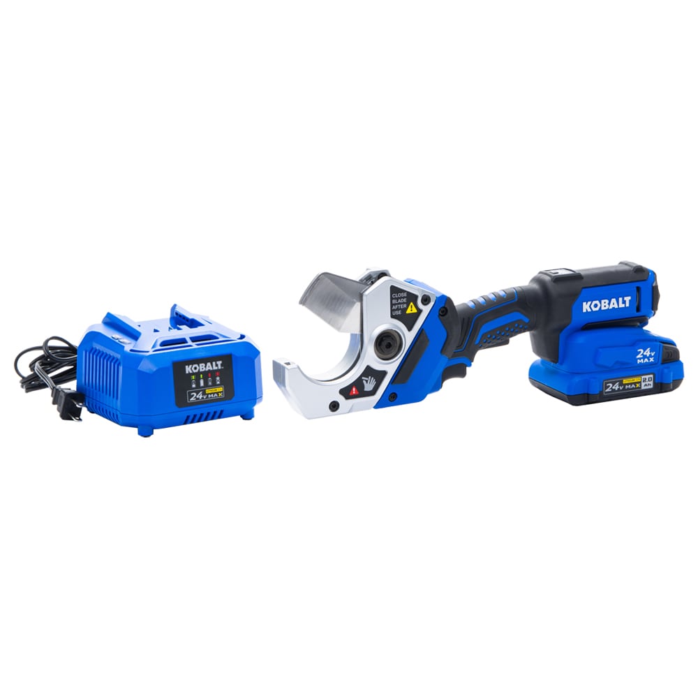 Cortadora multipropósito de PVC PEX de 2-3/8 pulgadas Kobalt 24v 24 voltios con batería inalámbrica de 2 Ah, incluye cargador KPC 2024A-03