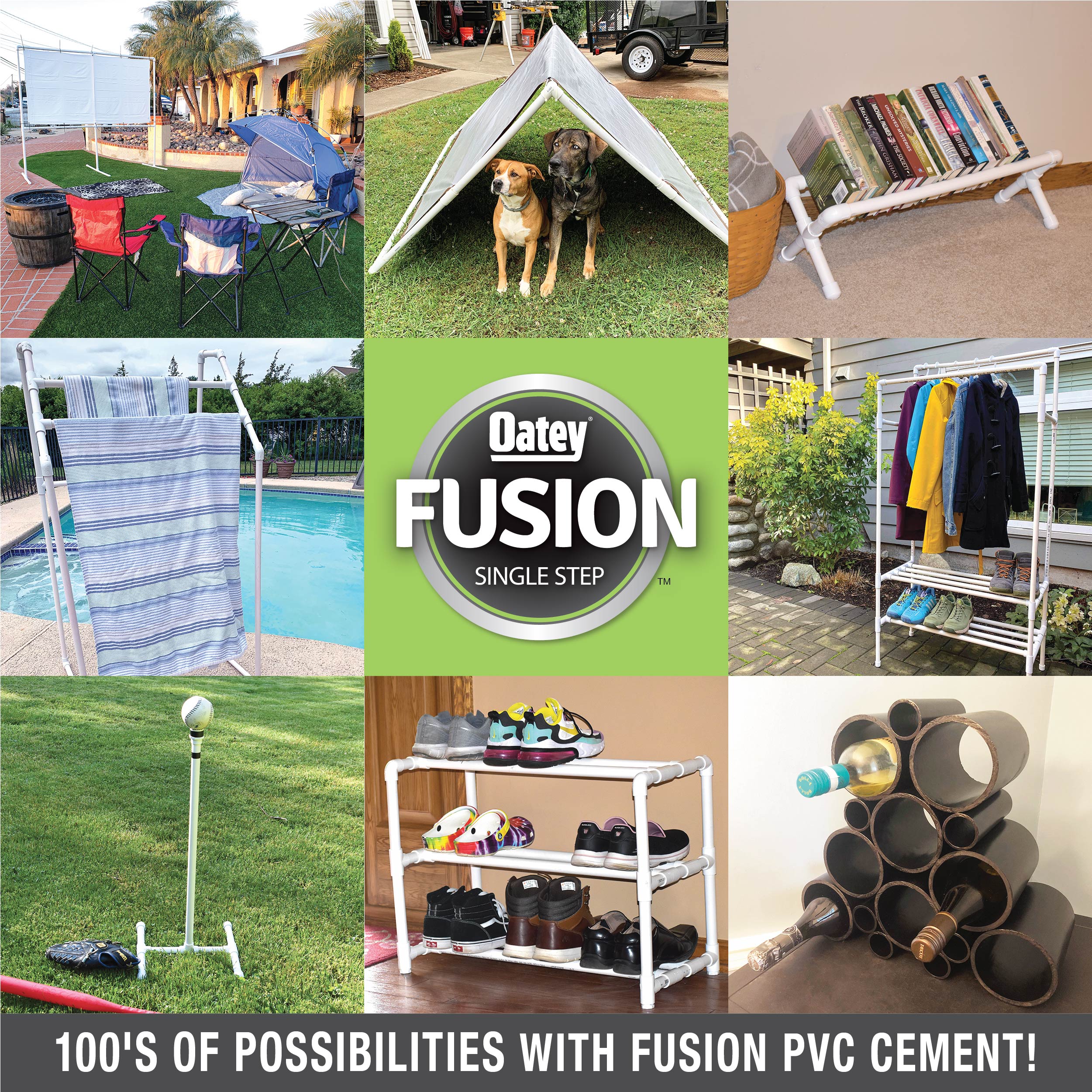 Cemento y primer PVC transparente de 10 oz Fusion One-Step de Oatey 32192L