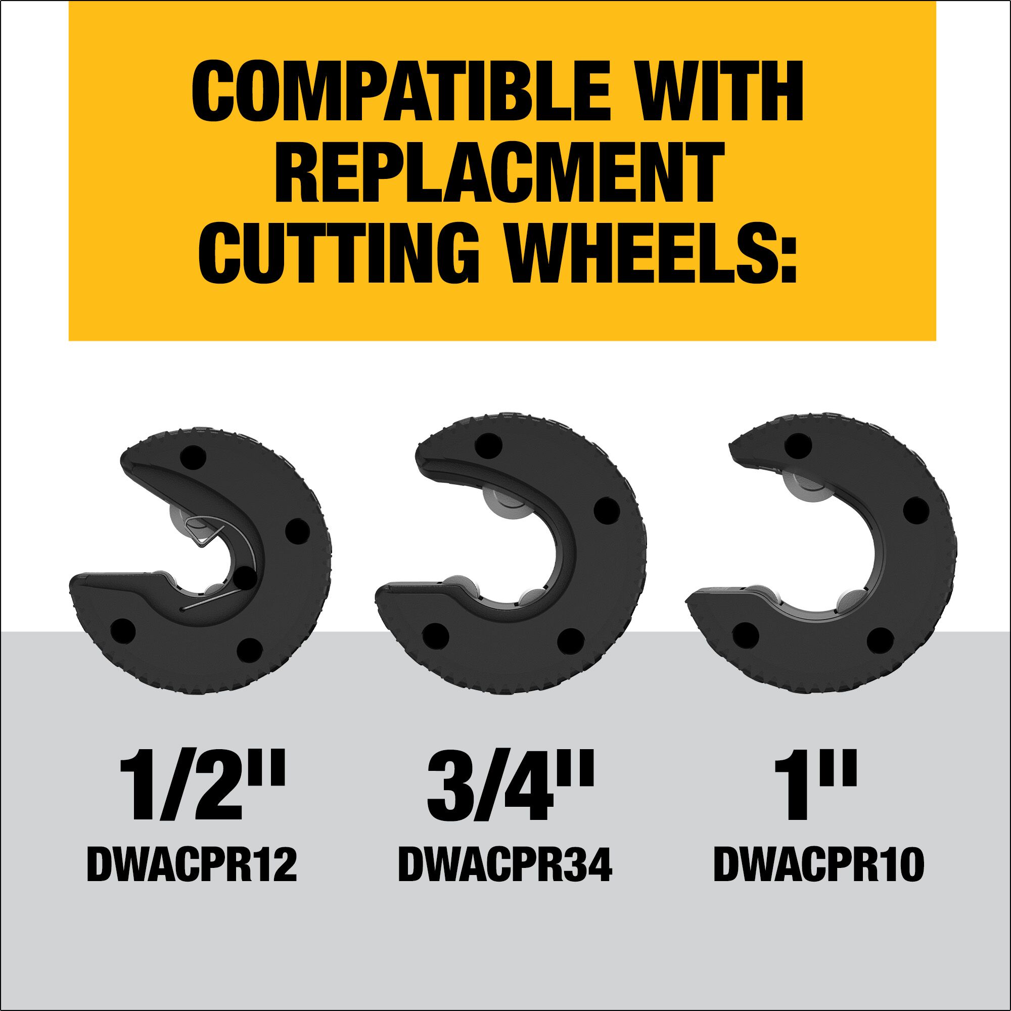Adaptador cortador de tubos de cobre de 1/2 a 1 pulgada para impacto DEWALT DWACPRIR.
