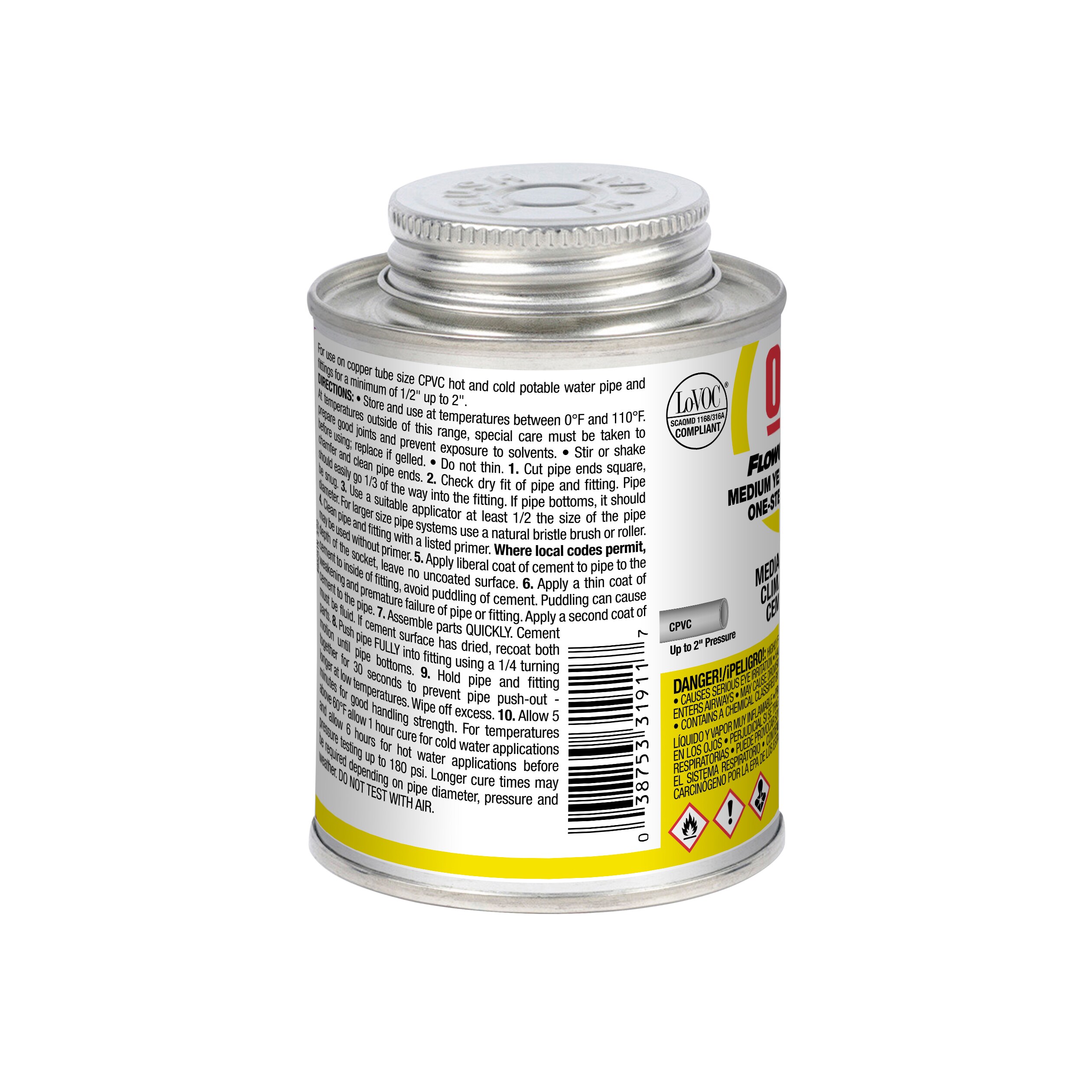 Cemento CPVC Oatey FlowGuard Gold Todo Clima de un Paso 8 fl oz 31911L