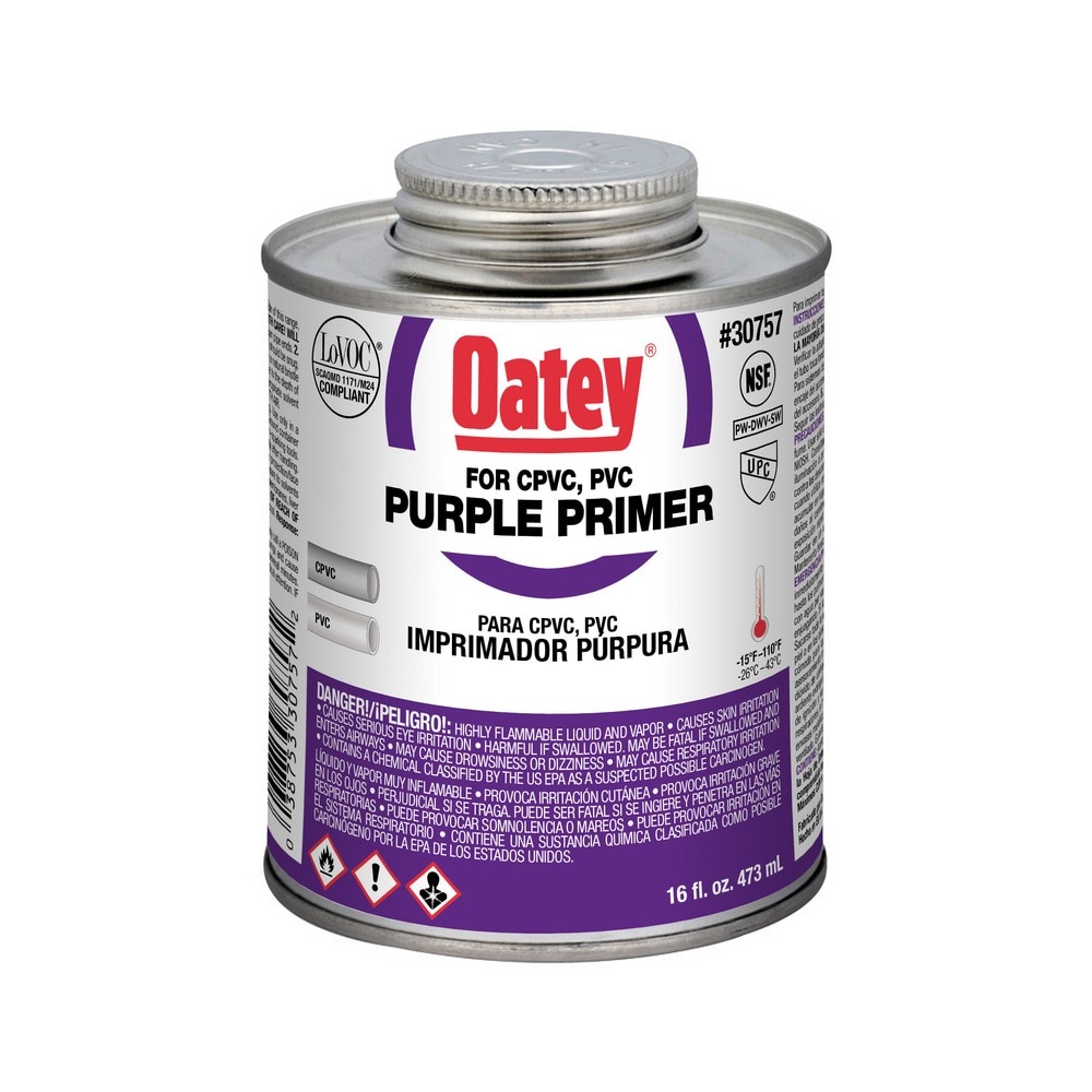 Imprimador púrpura de 16 oz para CPVC y PVC Oatey 30757L
