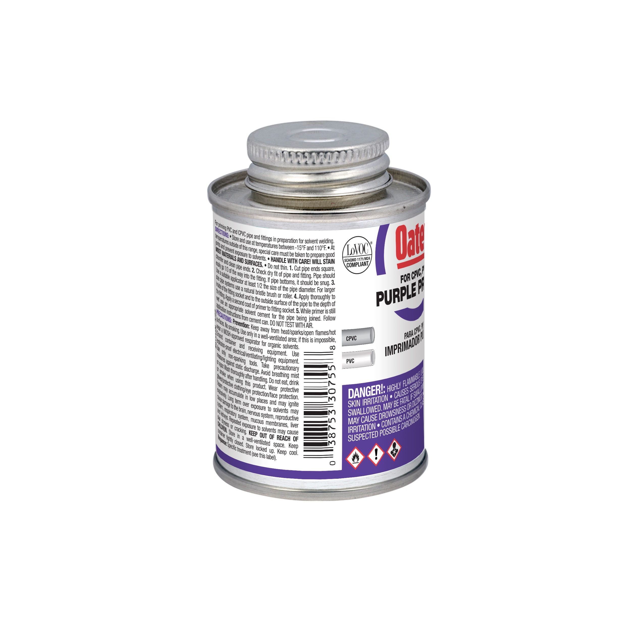 Imprimador púrpura CPVC y PVC de 8 onzas líquidas Oatey 30756L