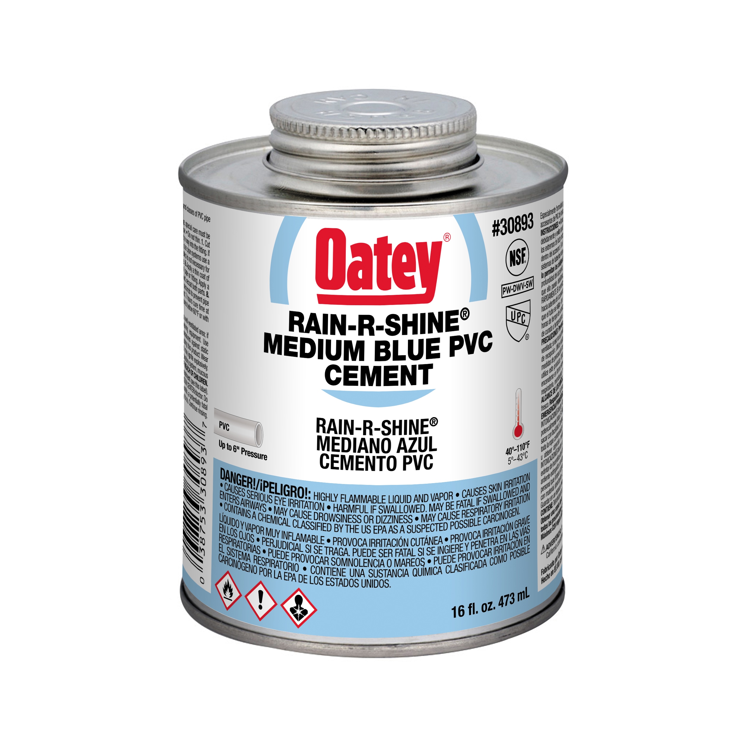 Cemento PVC Azul Oatey Rain-R-Shine de 16 onzas 30893L