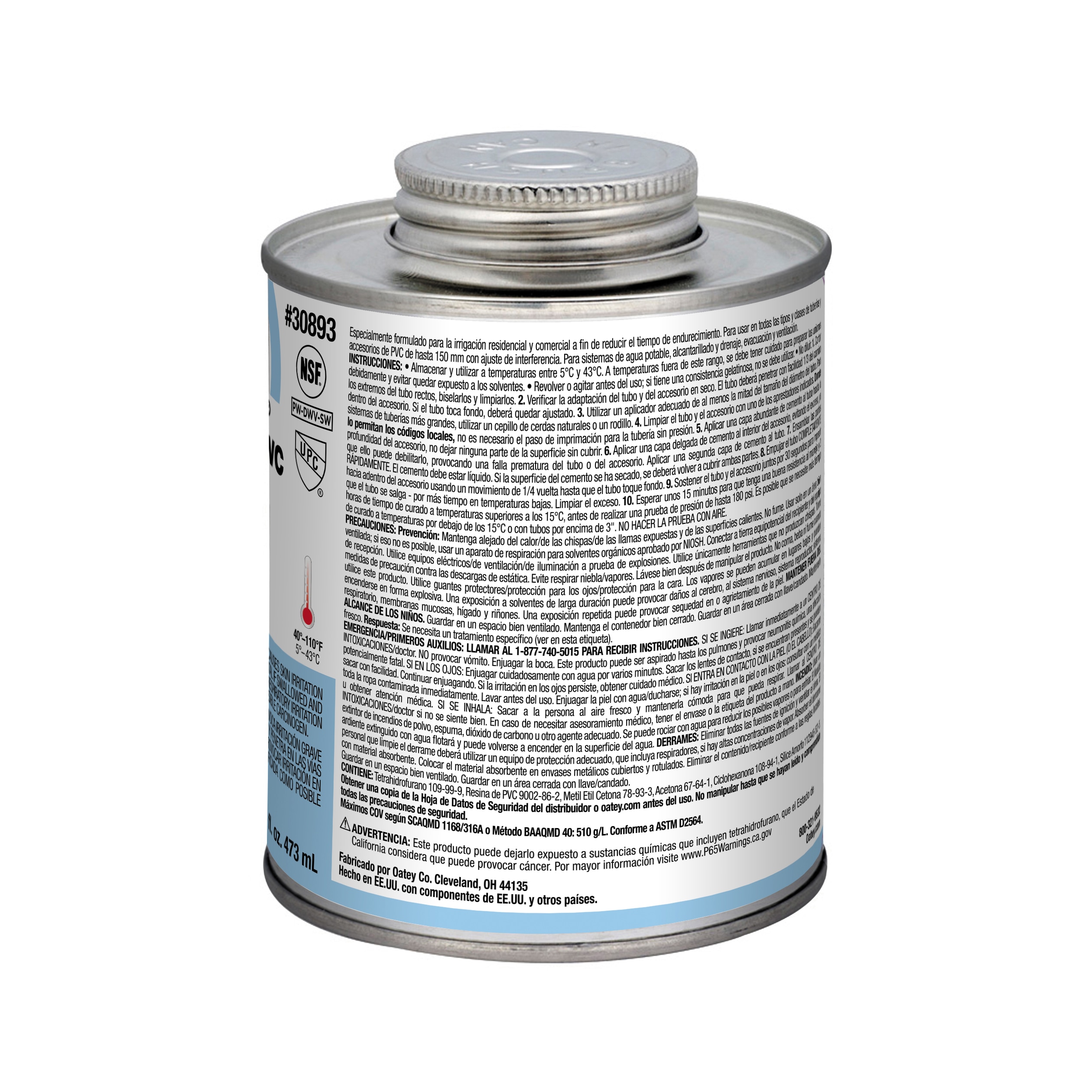 Cemento PVC Azul Oatey Rain-R-Shine de 16 onzas 30893L