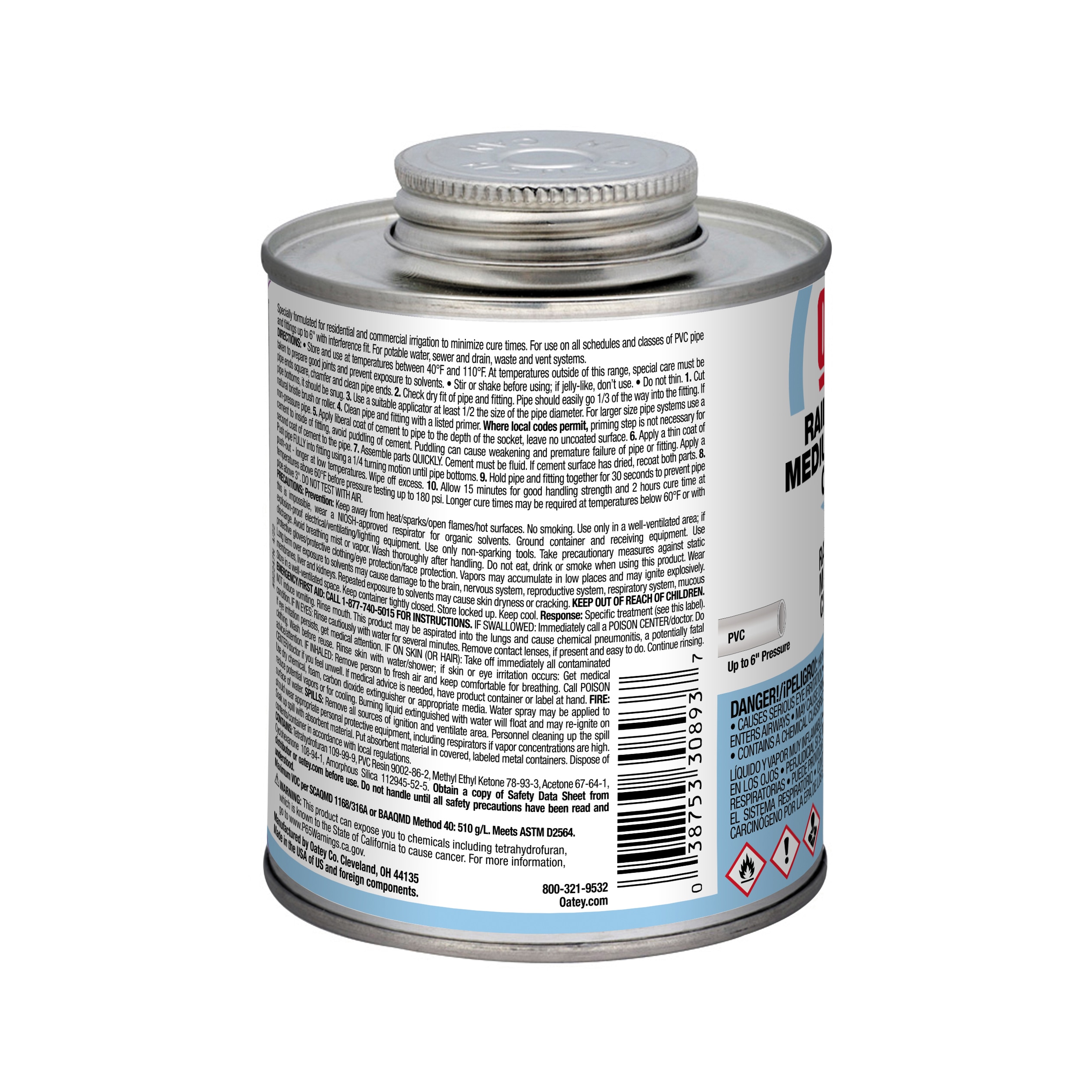 Cemento PVC Azul Oatey Rain-R-Shine de 16 onzas 30893L