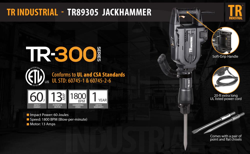 Martillo Demoledor con Cable TR Industrial TR89305 de 120 voltios