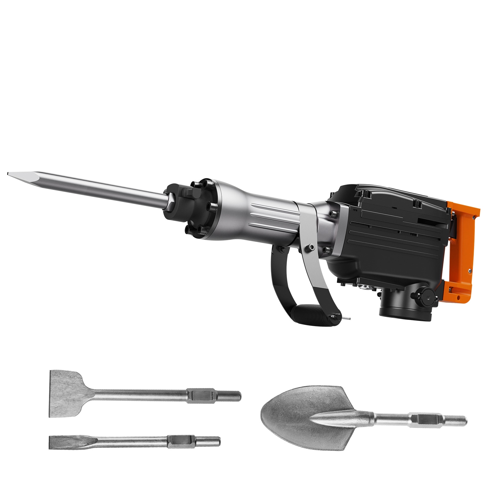 Martillo demoledor con cable de 110 voltios SVOPES 2200 W con 4 puntas cinceladoras a 1350 BPM