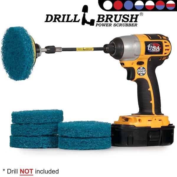 Accesorios de Cocina Drillbrush - Suministros de Limpieza - Cepillo para Taladro - Cepillo Giratorio - P4-6B-3V-5X-QC-DB