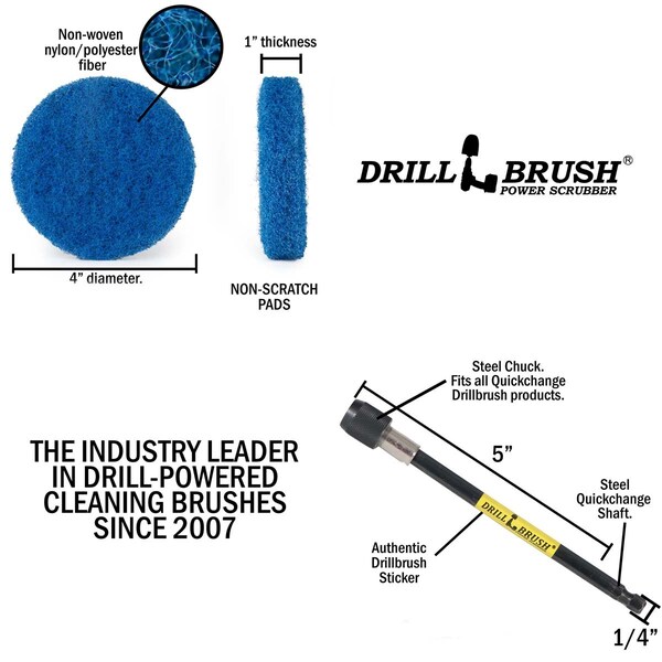 Accesorios de Cocina Drillbrush - Suministros de Limpieza - Cepillo para Taladro - Cepillo Giratorio - P4-6B-3V-5X-QC-DB