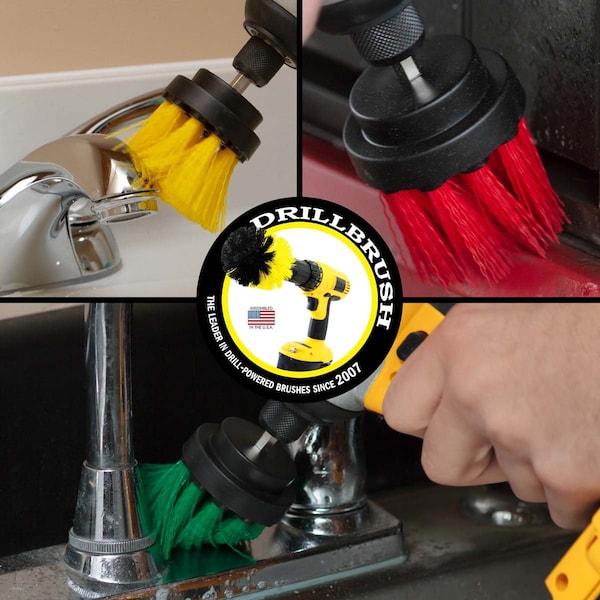 Cepillo Perforador Power Scrubber de Useful Products 5 pulgadas de ancho 5 pulgadas de largo, Variedad - 2IN-L-GRY-QC-DB